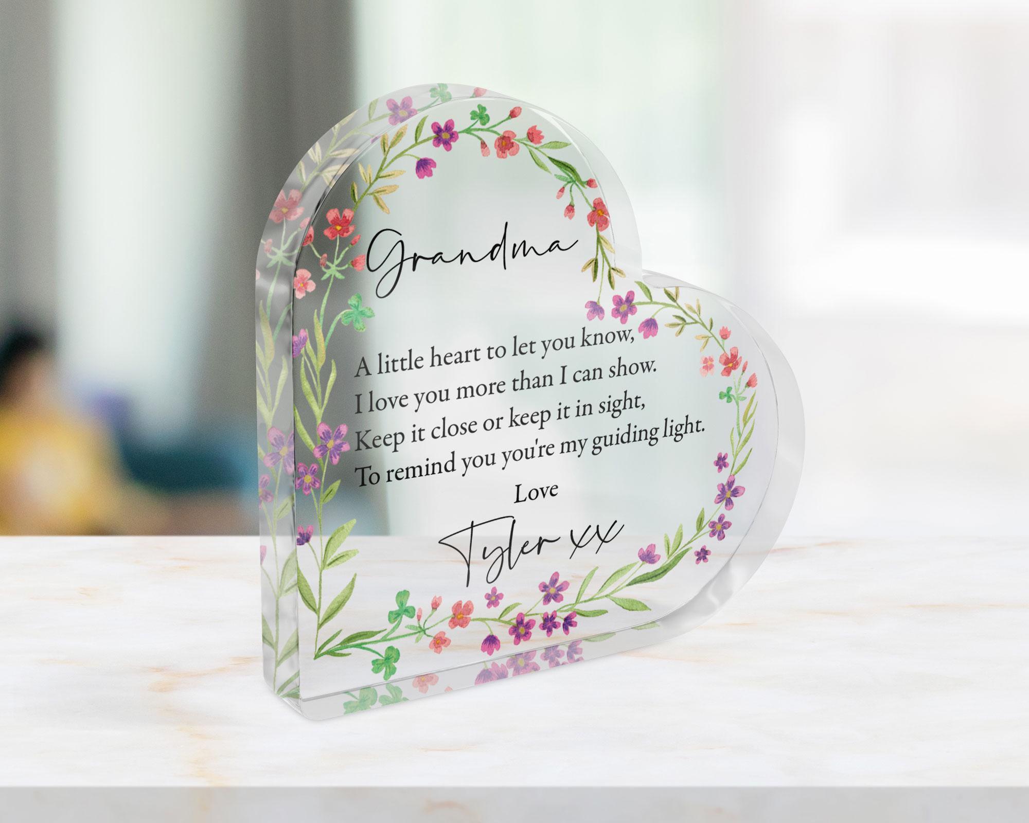 Personalised Acrylic Heart Poem Keepsake for Mum Personalised Acrylic Heart Poem Keepsake for Mum