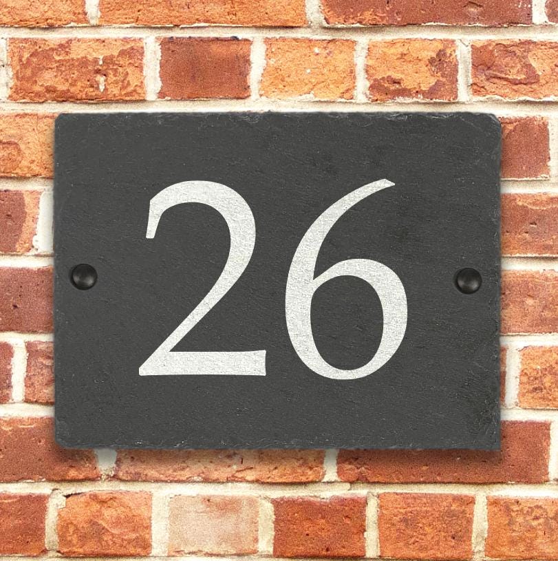 Personalised Slate House Sign – Custom Door Number Plaque Personalised Slate House Sign – Custom Door Number Plaque