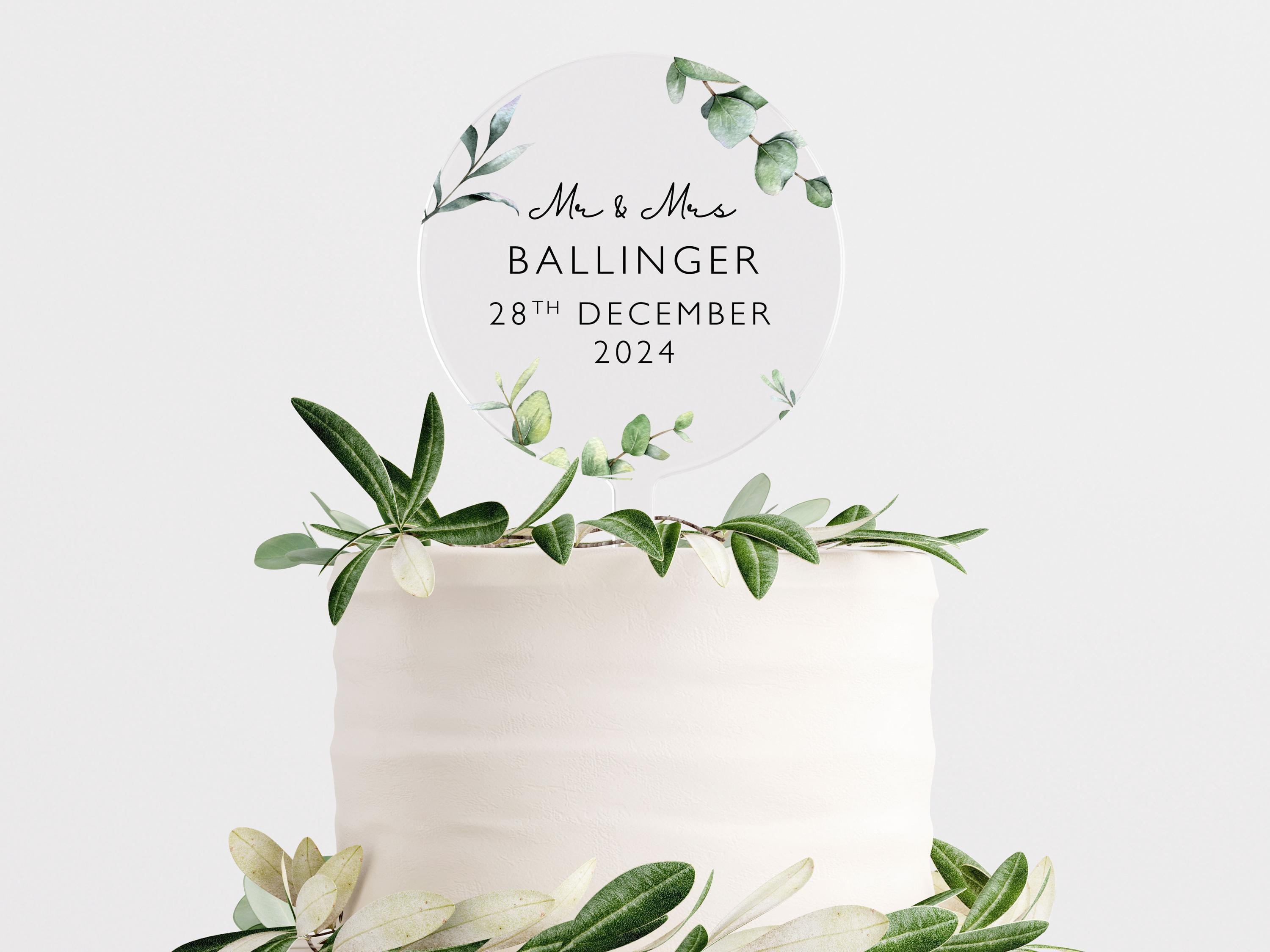 Personalised Wedding Cake Topper with Surname and Date Personalised Wedding Cake Topper with Surname and Date