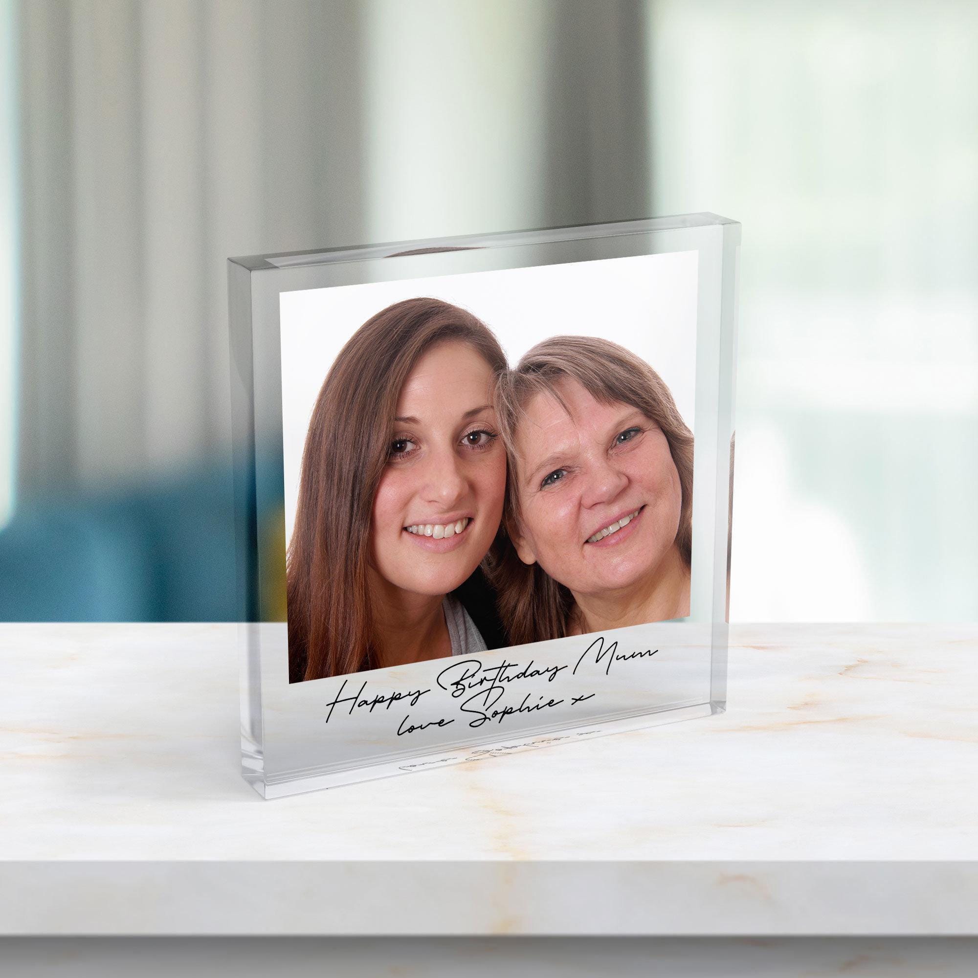 Personalised Photo Block Gift for Mum with Custom Message Personalised Photo Block Gift for Mum with Custom Message