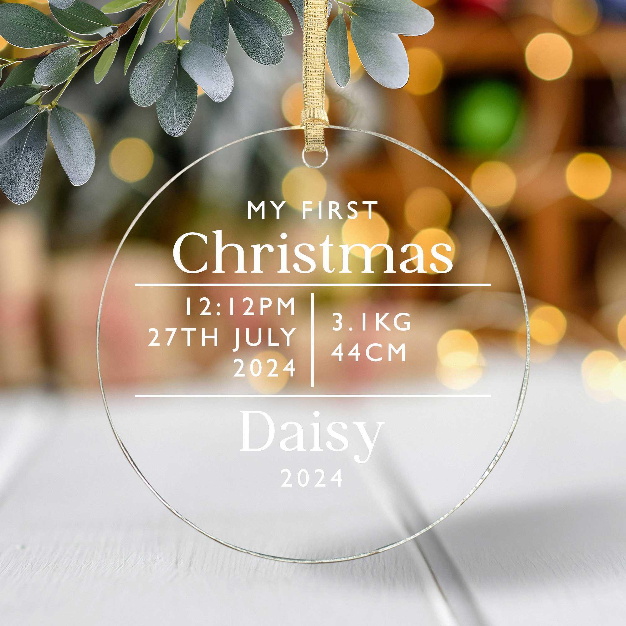 Personalised Baby's First Christmas Acrylic Decoration Personalised Baby's First Christmas Acrylic Decoration