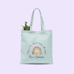Personalised Teacher Tote Bag with Name and Heart Quote Personalised Teacher Tote Bag with Name and Heart Quote