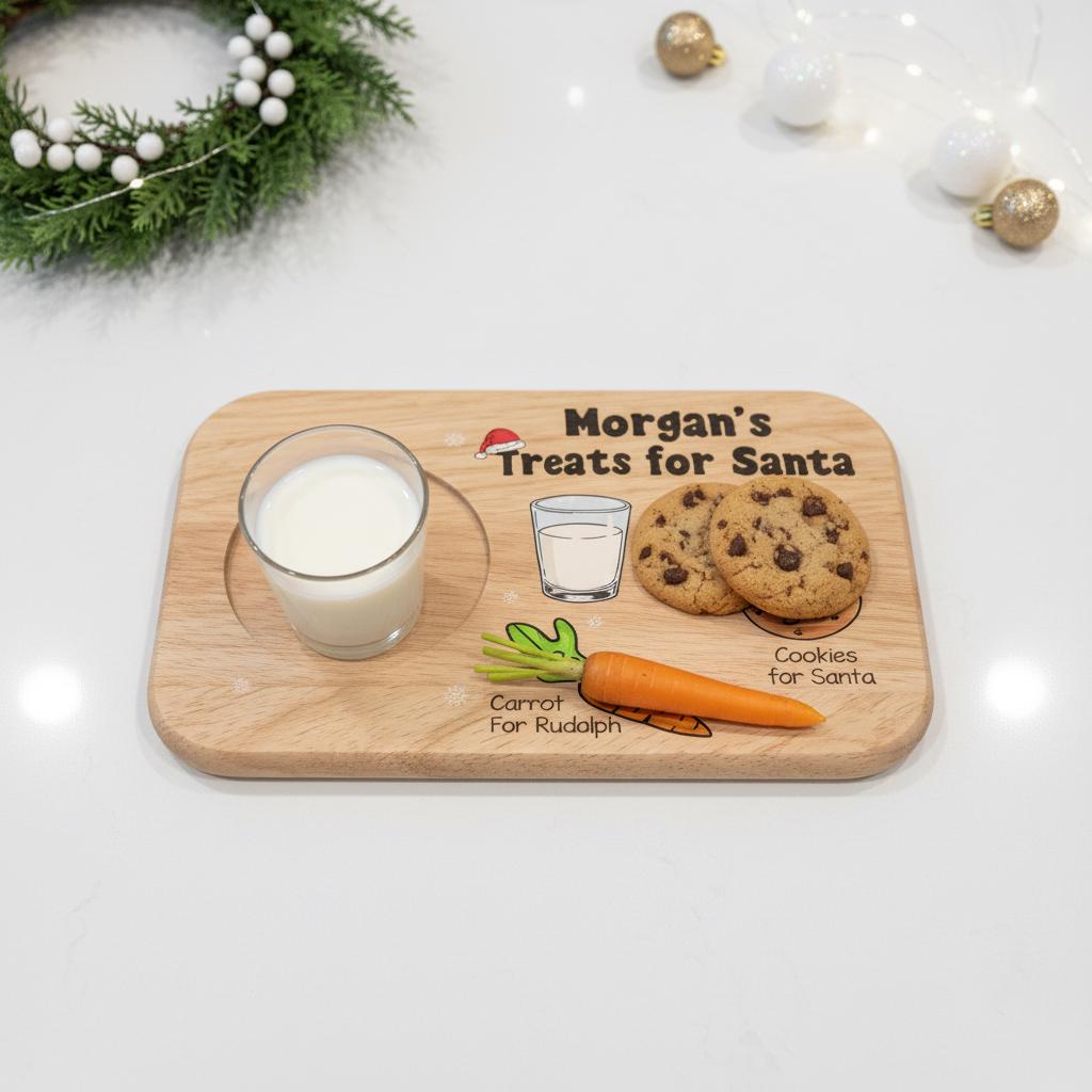 il_fullxfull.8569741899_hjuu Personalised Christmas Eve Board, Wooden Santa's Treats Plate, Custom Kids Name Board