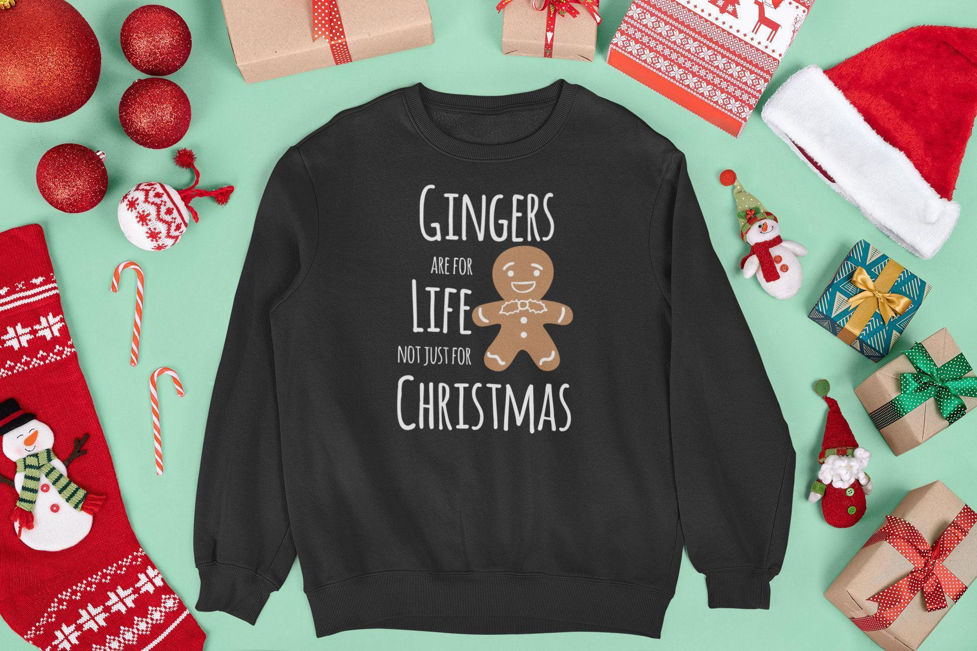 Funny Ginger Christmas Sweatshirt with Slogan Print Funny Ginger Christmas Sweatshirt with Slogan Print