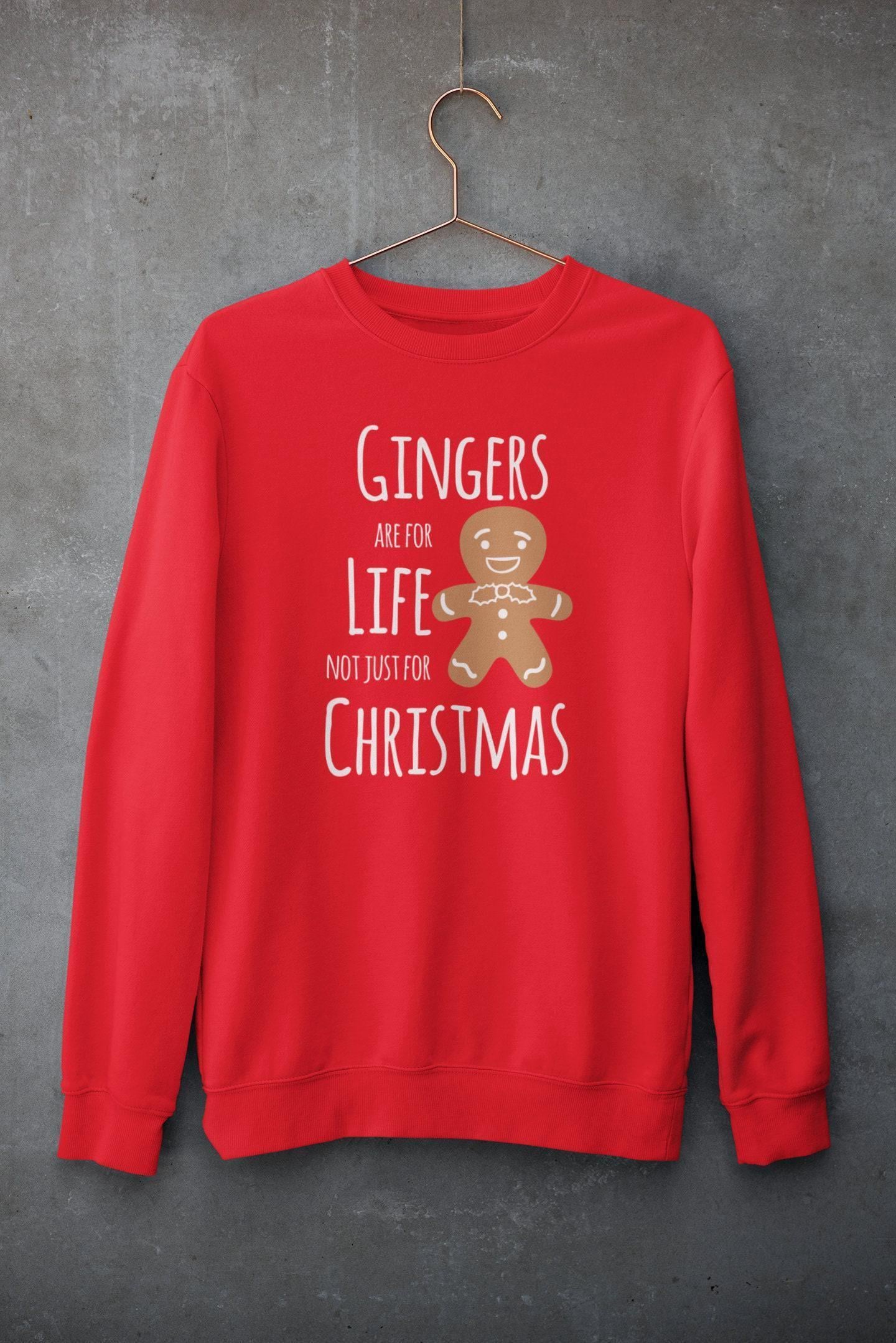 Funny Ginger Christmas Sweatshirt with Slogan Print Funny Ginger Christmas Sweatshirt with Slogan Print