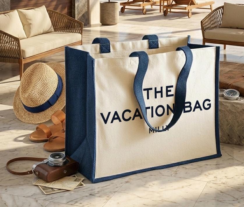 Personalised The Holiday Canvas Tote Bag Personalised The Holiday Canvas Tote Bag