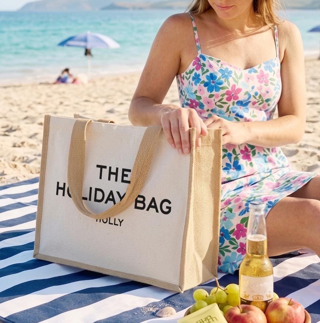 Personalised The Holiday Canvas Tote Bag Personalised The Holiday Canvas Tote Bag