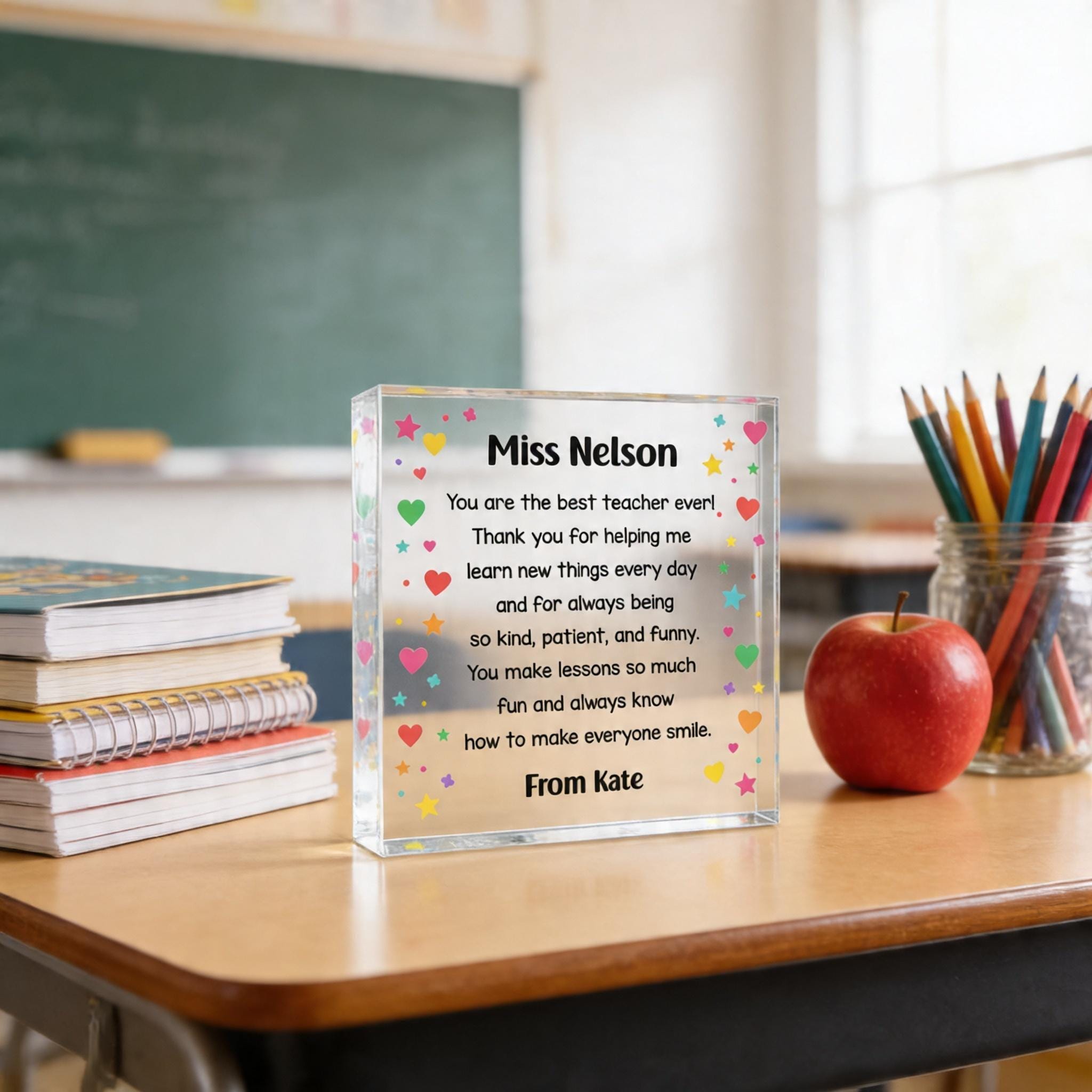 il_fullxfull.8569764033_r88s Thank You Teacher Gift Keepsake: Personalised Acrylic Block with Sentimental Message for End of Term