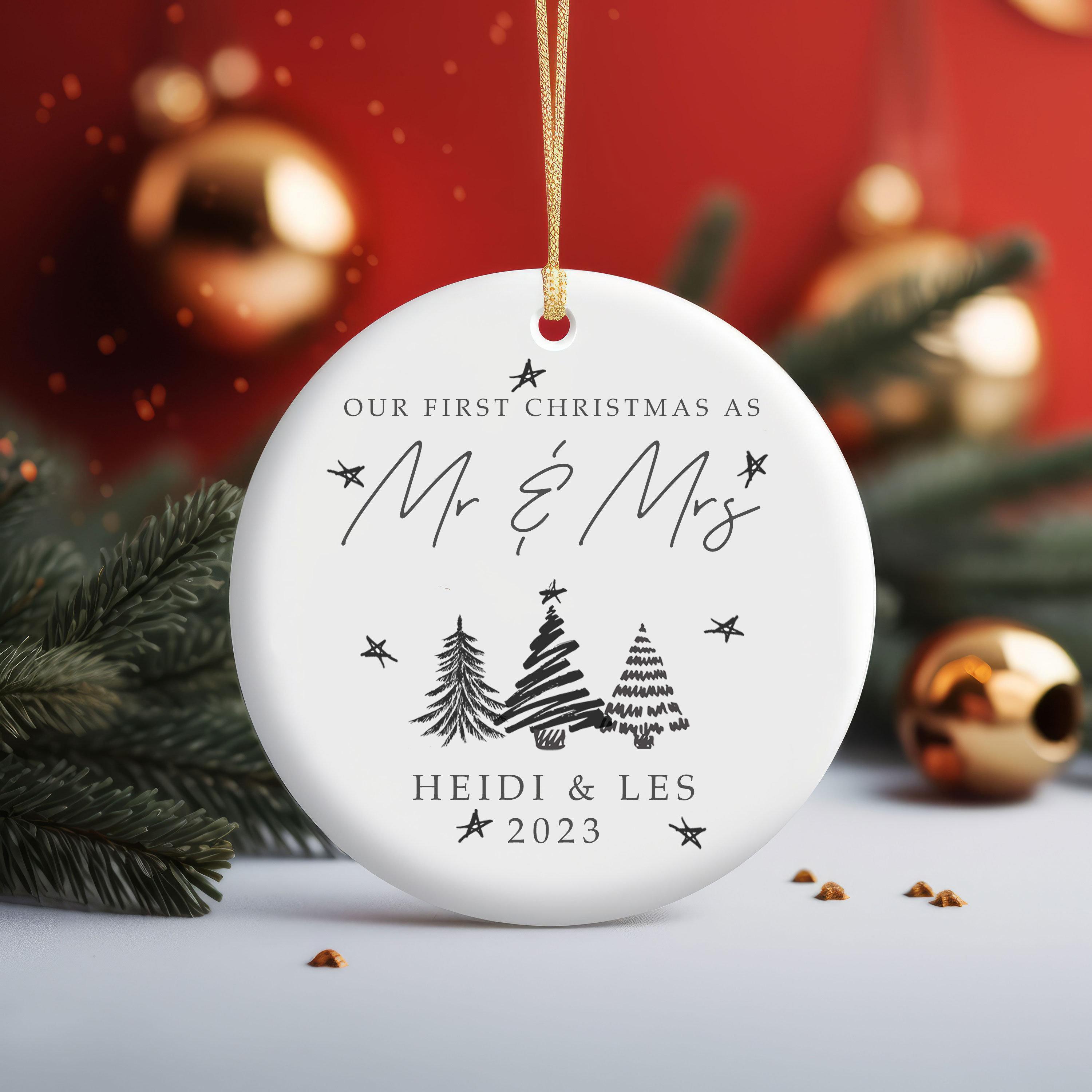 Personalised First Christmas as Mr & Mrs Ceramic Ornament Personalised First Christmas as Mr & Mrs Ceramic Ornament