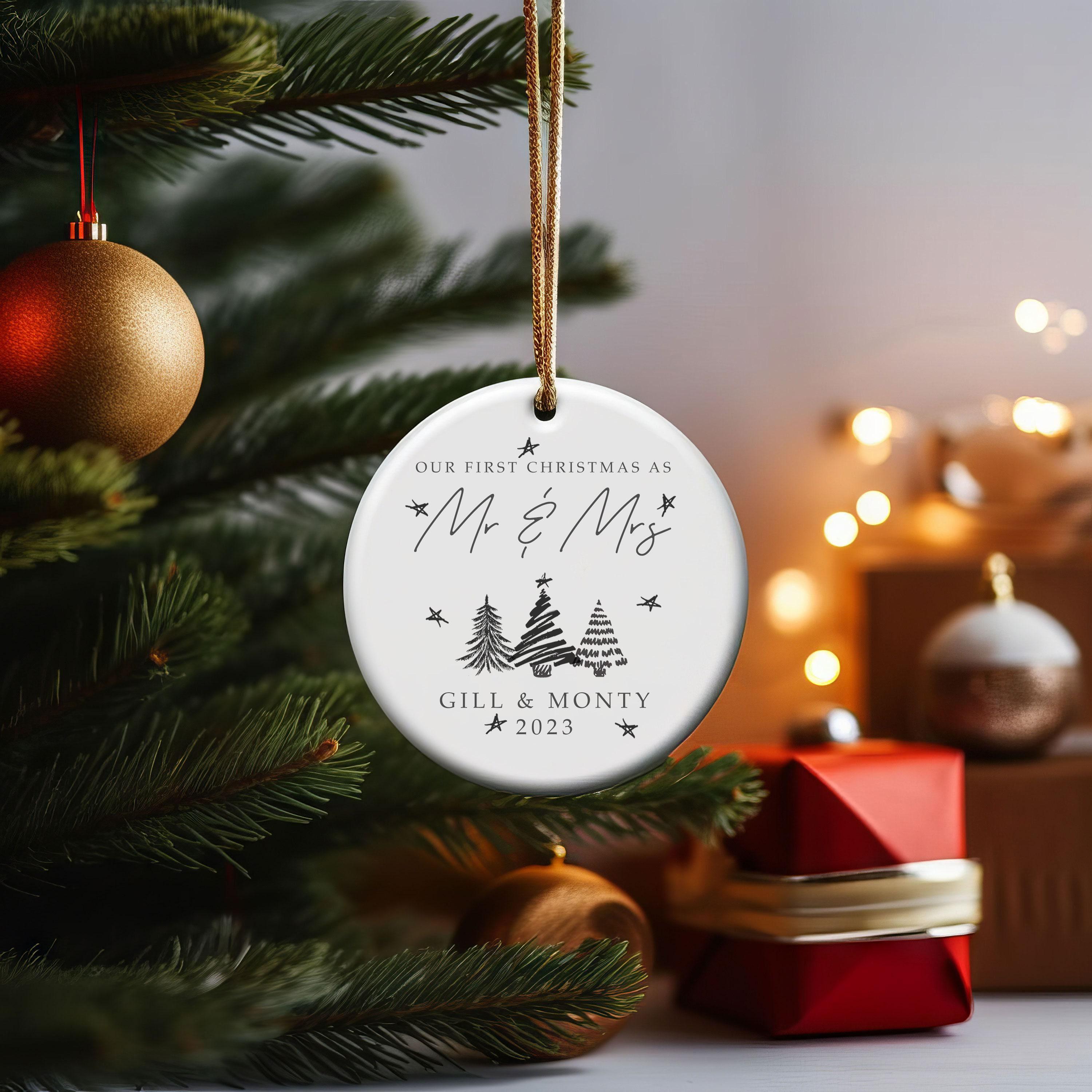 Personalised First Christmas as Mr & Mrs Ceramic Ornament Personalised First Christmas as Mr & Mrs Ceramic Ornament