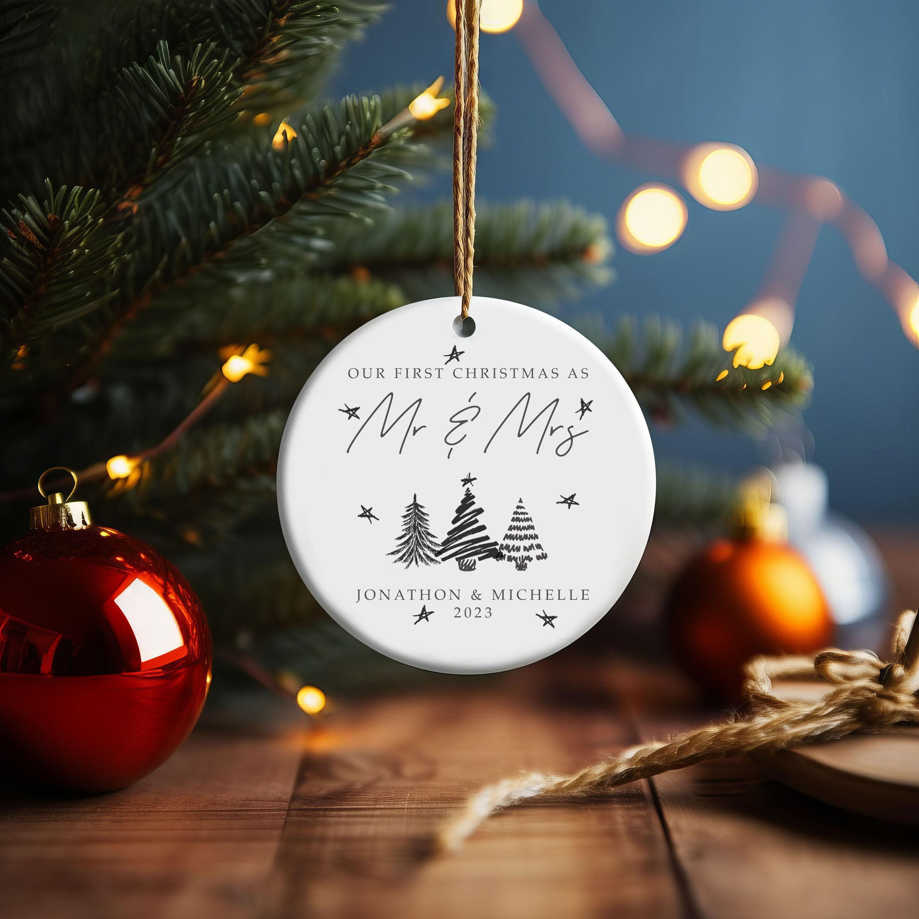 Personalised First Christmas as Mr & Mrs Ceramic Ornament Personalised First Christmas as Mr & Mrs Ceramic Ornament