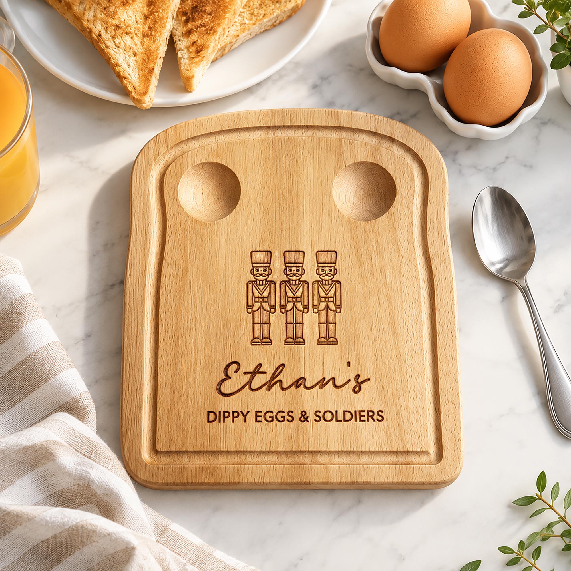 Personalised Wooden Dippy Egg Board for Kids - Egg and Soldiers Personalised Wooden Dippy Egg Board for Kids - Egg and Soldiers