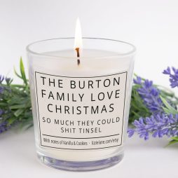 Personalised Funny Family Christmas Candle Personalised Funny Family Christmas Candle