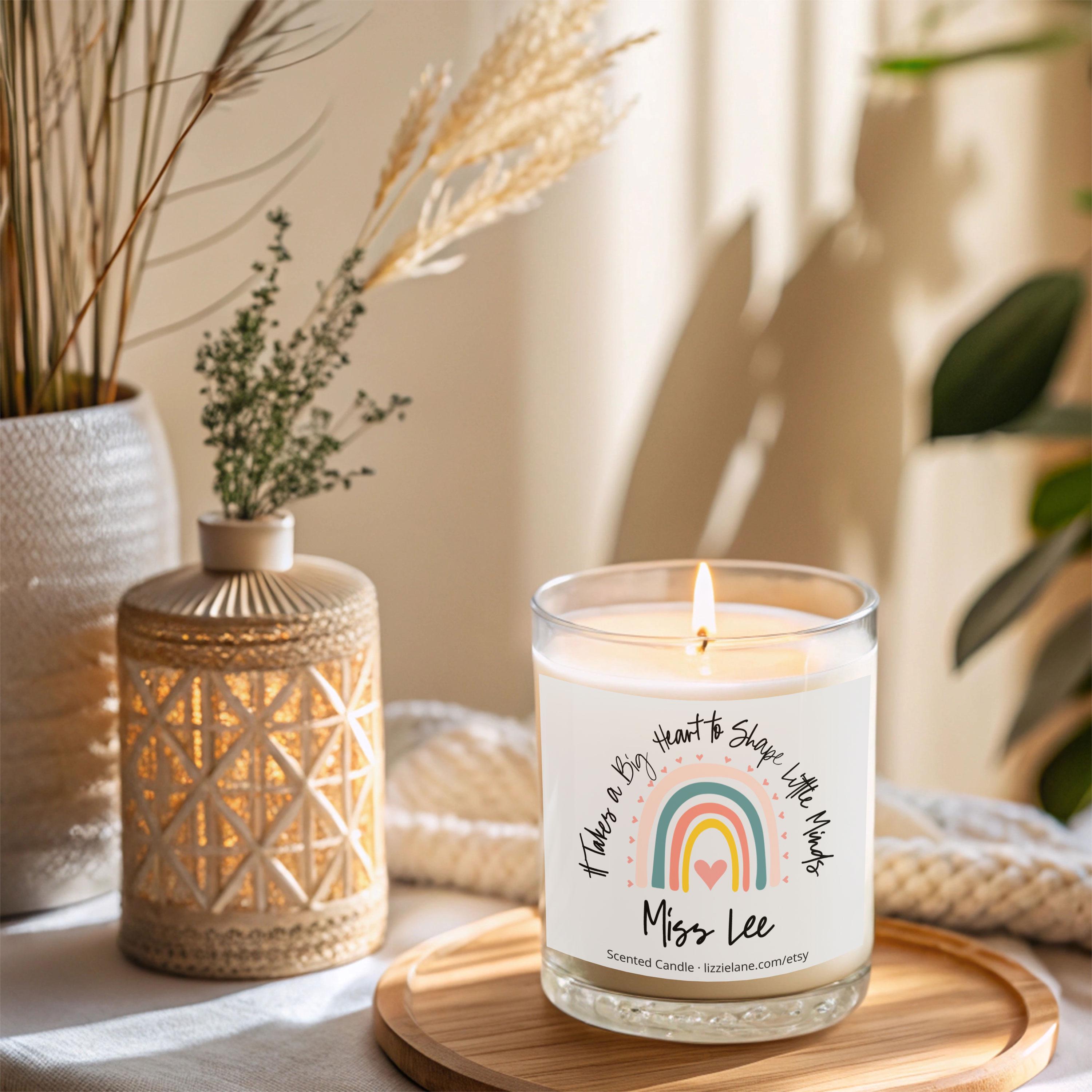 Personalised Teacher Candle with Name and Rainbow Personalised Teacher Candle with Name and Rainbow
