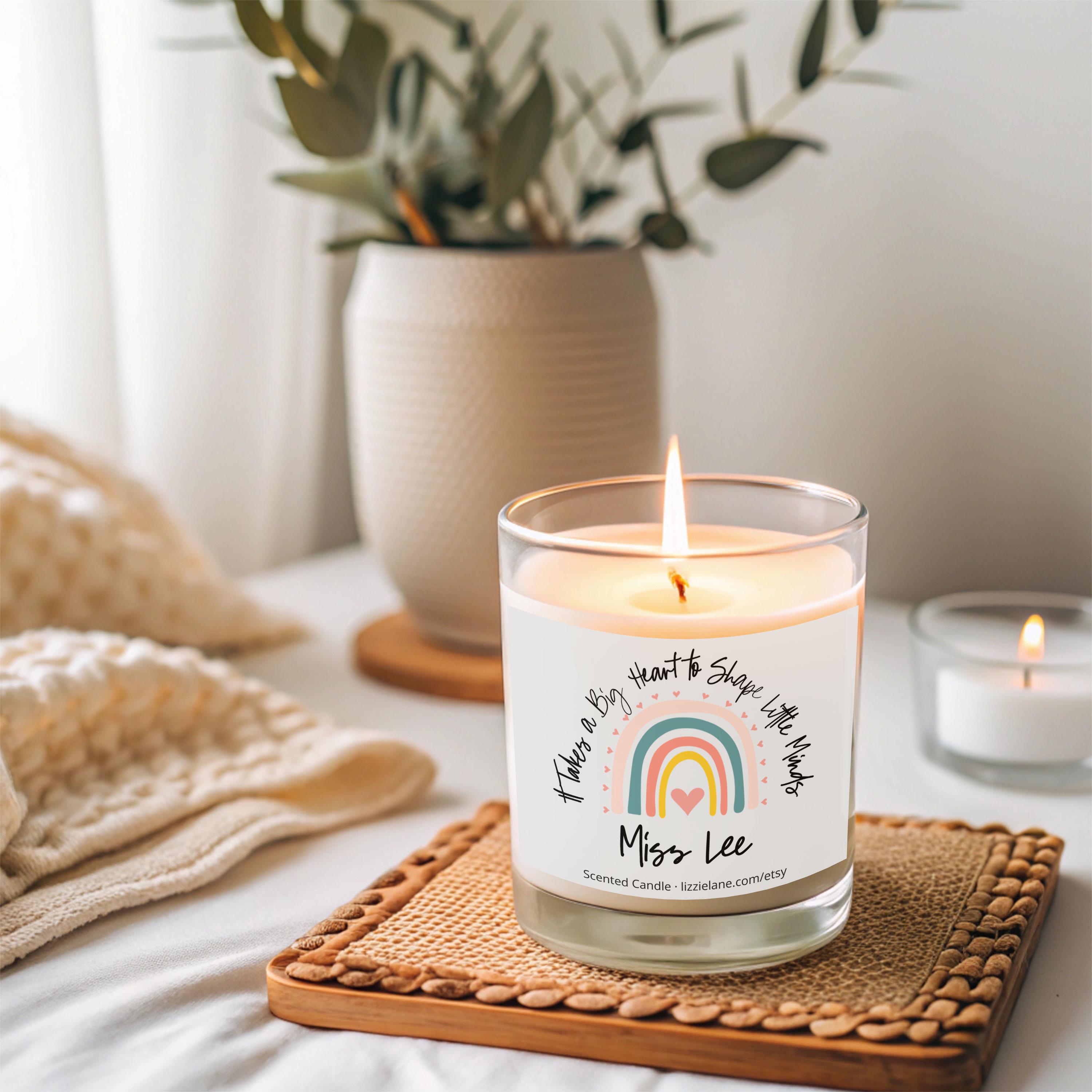 Personalised Teacher Candle with Name and Rainbow Personalised Teacher Candle with Name and Rainbow