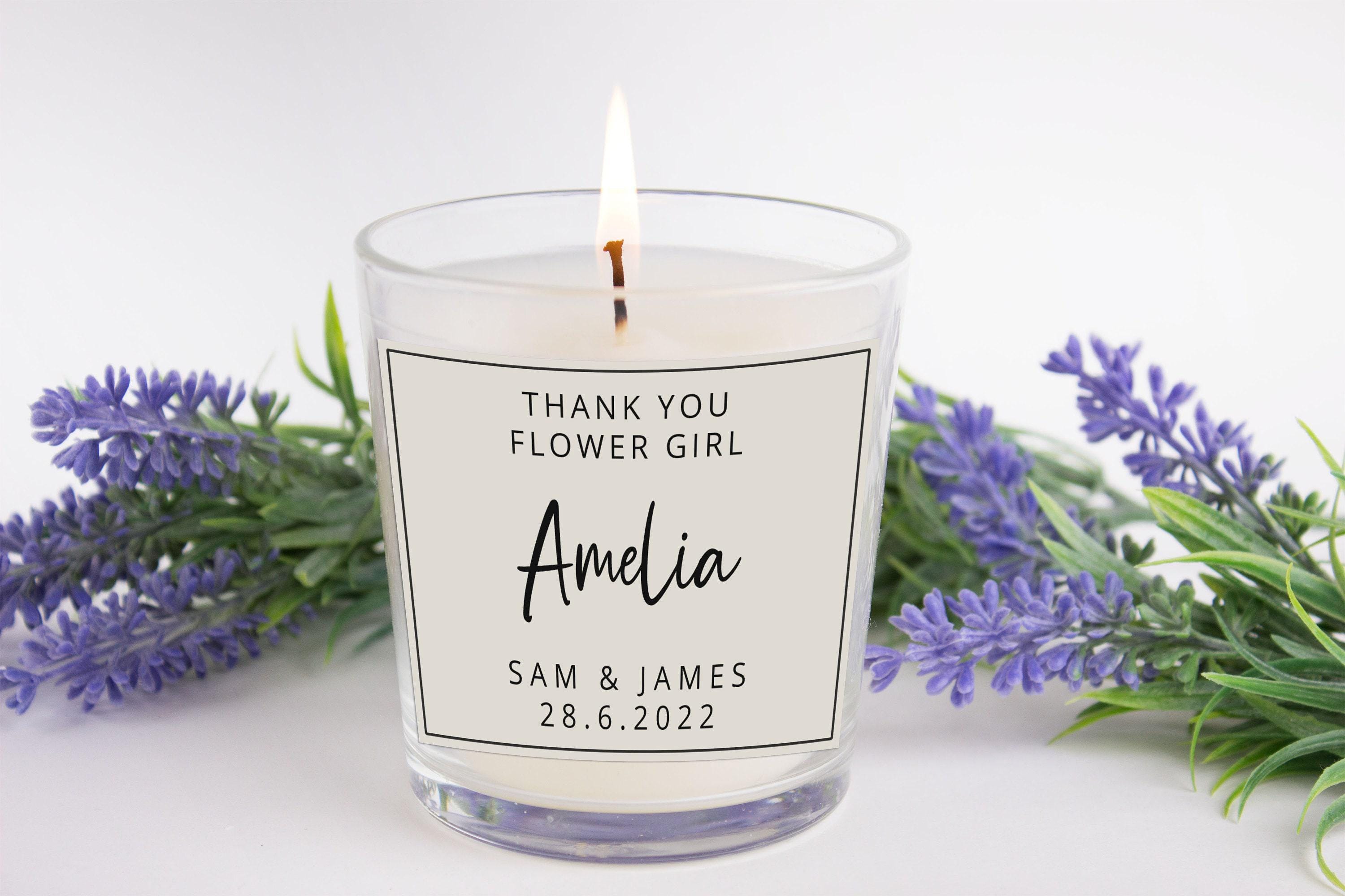 Personalised Bridesmaid Candle with Name and Wedding Date Personalised Bridesmaid Candle with Name and Wedding Date