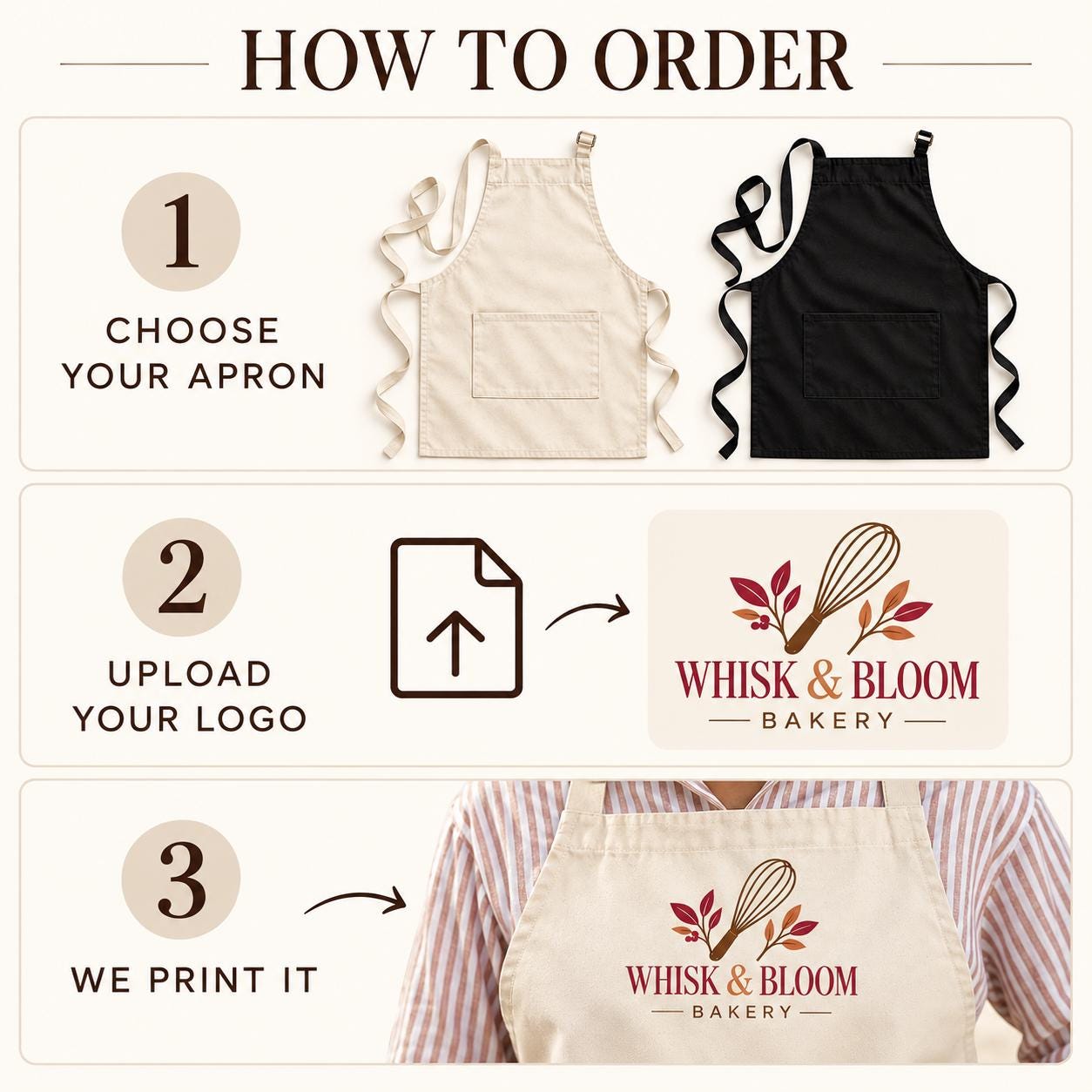 Personalised Barista Apron with Business Logo Personalised Barista Apron with Business Logo