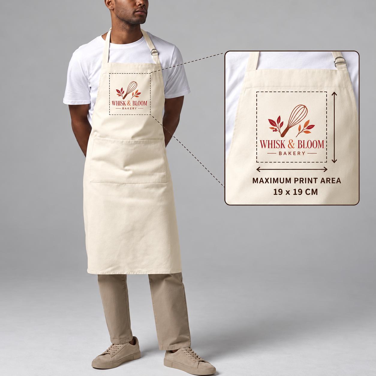 Personalised Bakery Apron with Printed Logo Personalised Bakery Apron with Printed Logo