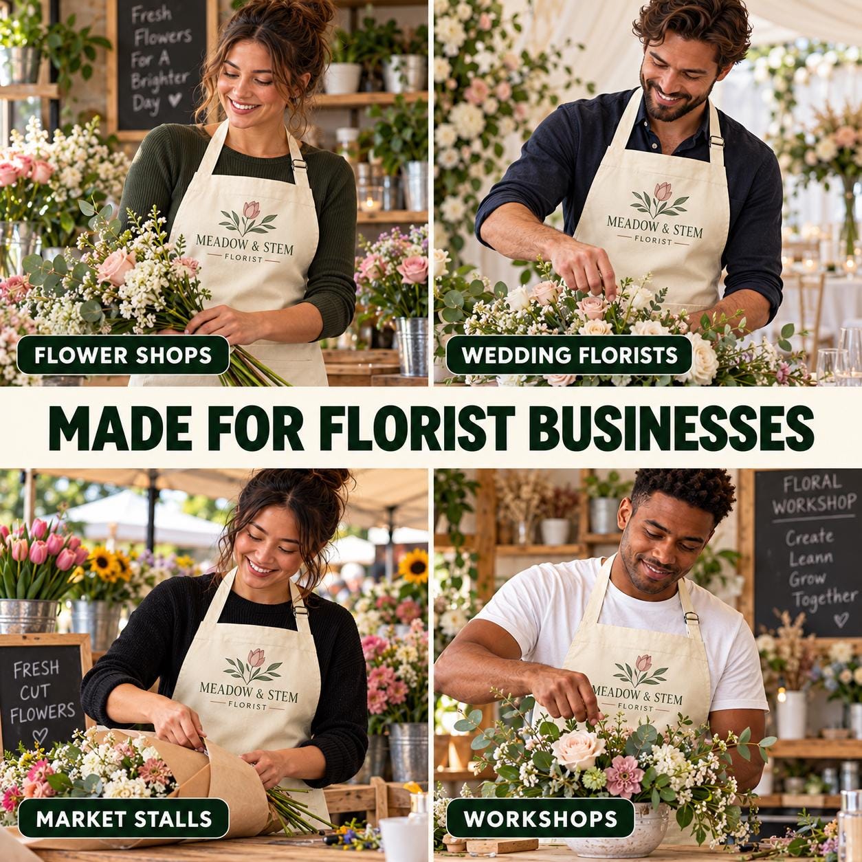 Personalised Florist Apron with Business Logo Personalised Florist Apron with Business Logo