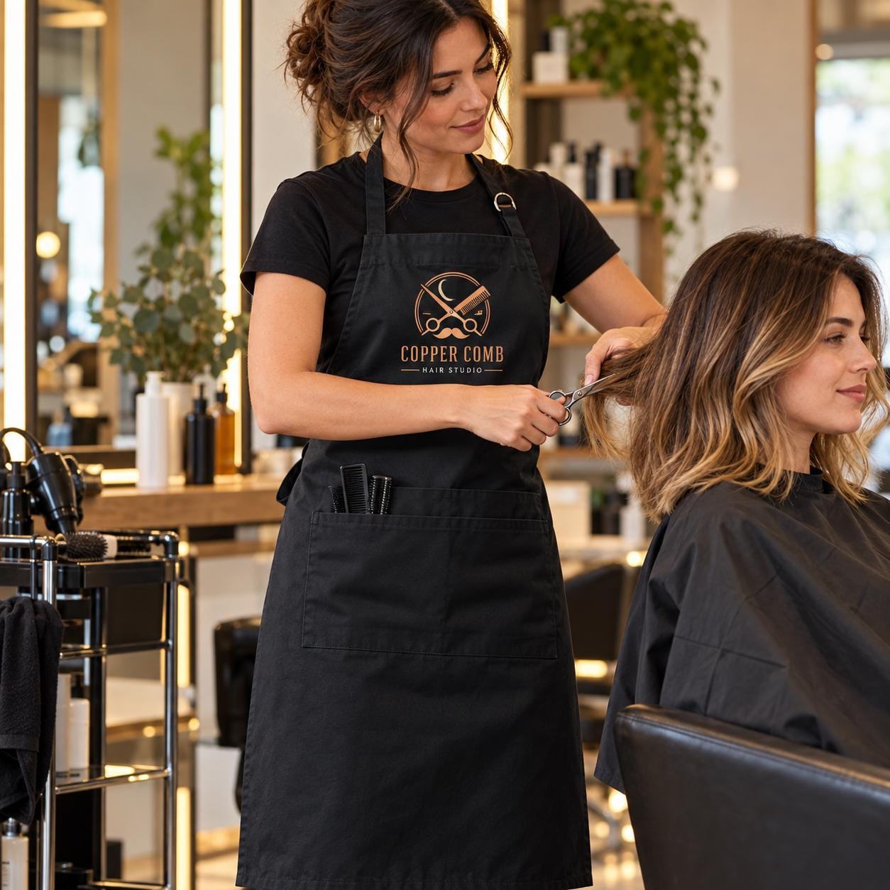 Personalised Hairdresser Apron with Business Logo Personalised Hairdresser Apron with Business Logo