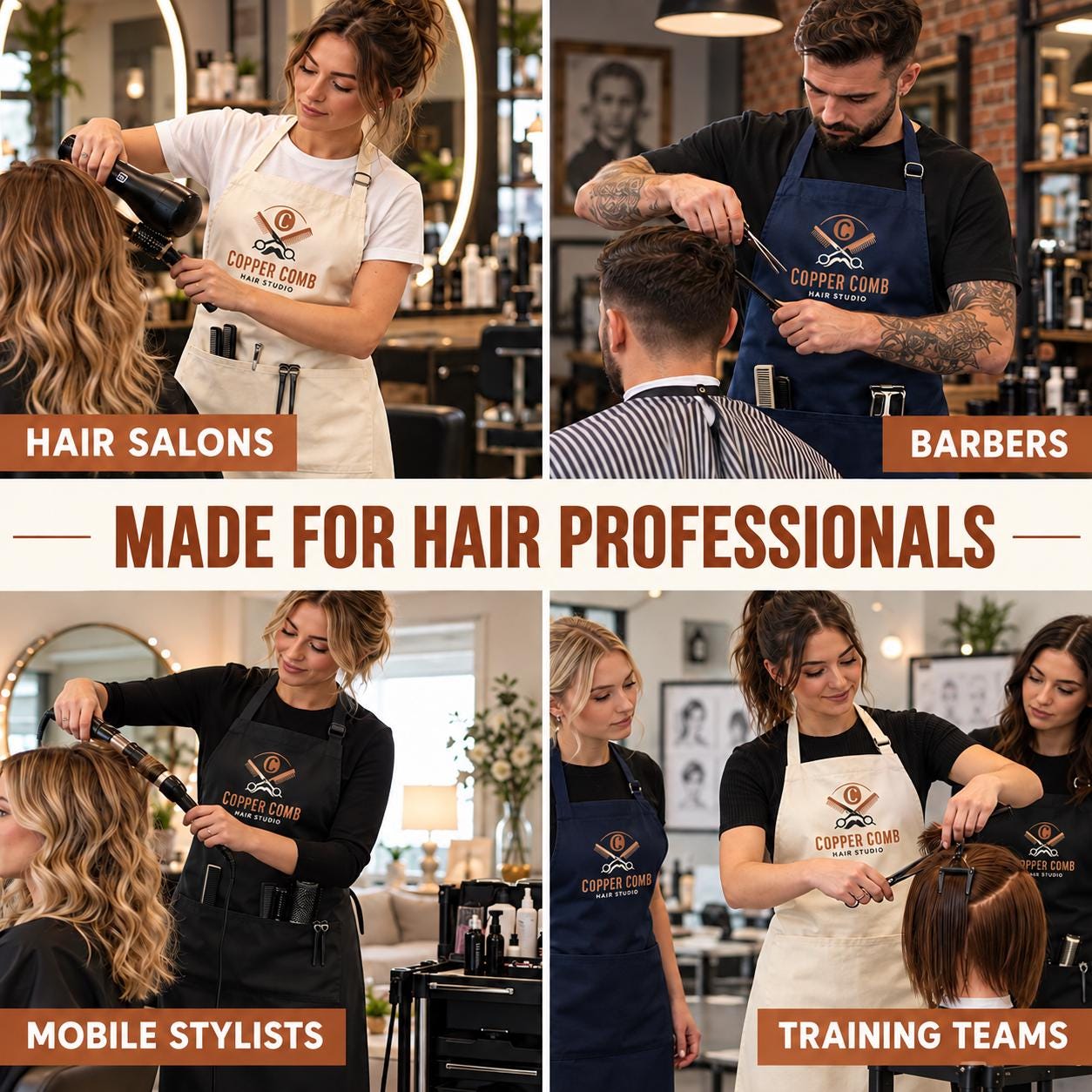 Personalised Hairdresser Apron with Business Logo Personalised Hairdresser Apron with Business Logo