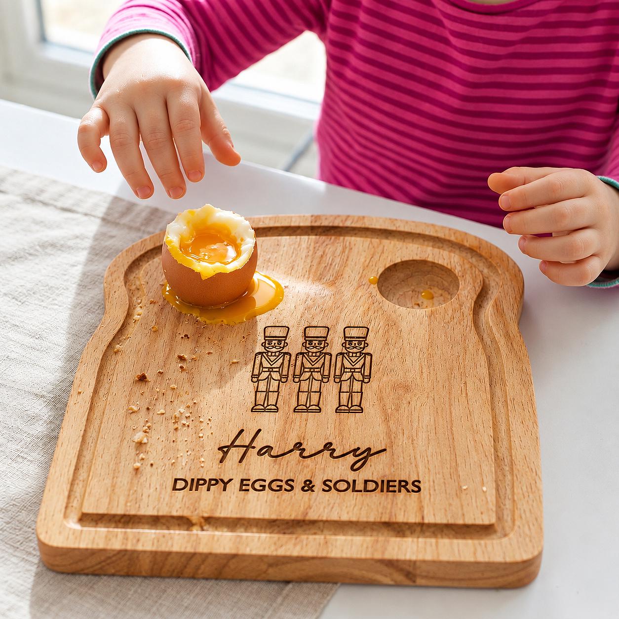 Personalised Wooden Dippy Egg Board for Kids - Egg and Soldiers Personalised Wooden Dippy Egg Board for Kids - Egg and Soldiers