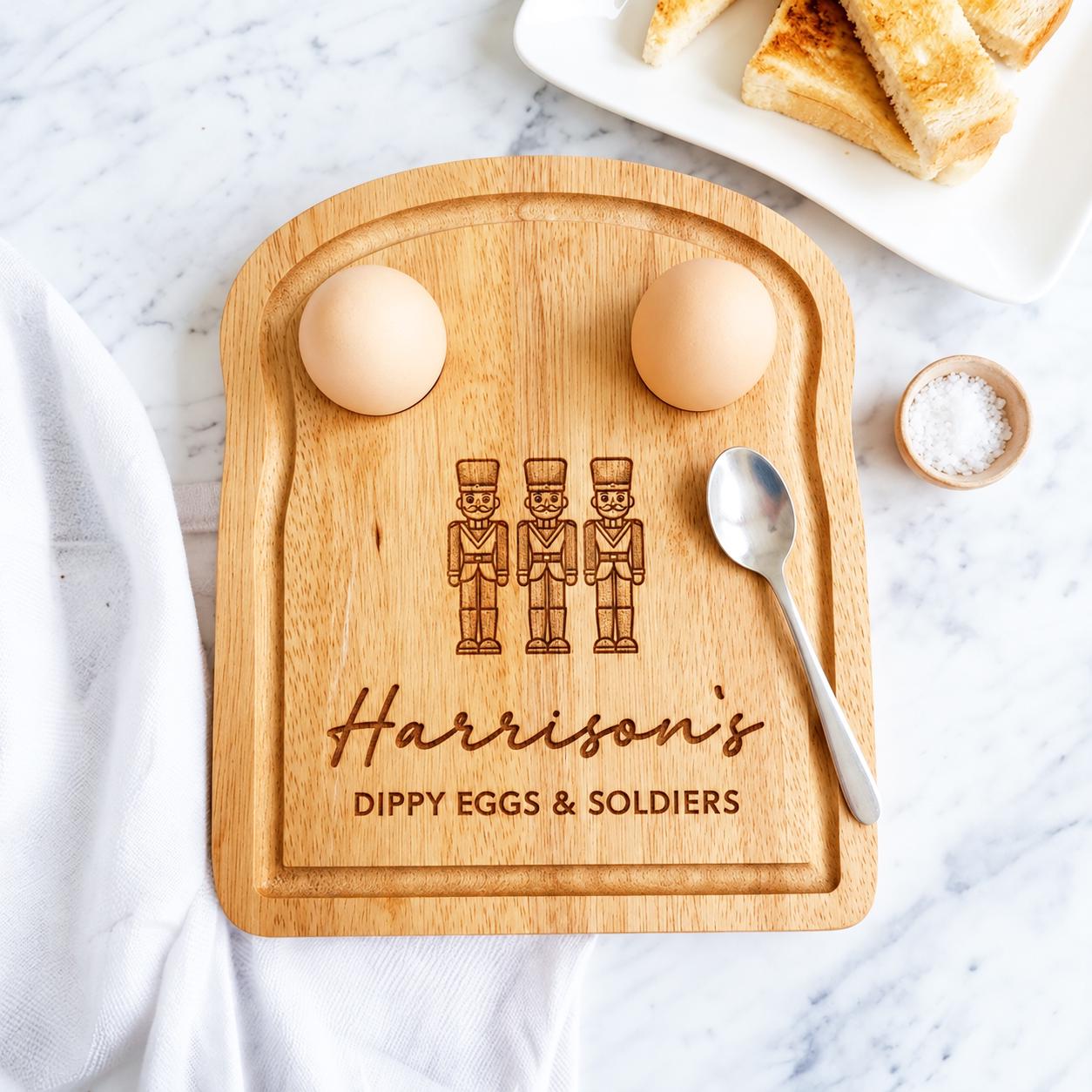 Personalised Wooden Dippy Egg Board for Kids - Egg and Soldiers Personalised Wooden Dippy Egg Board for Kids - Egg and Soldiers