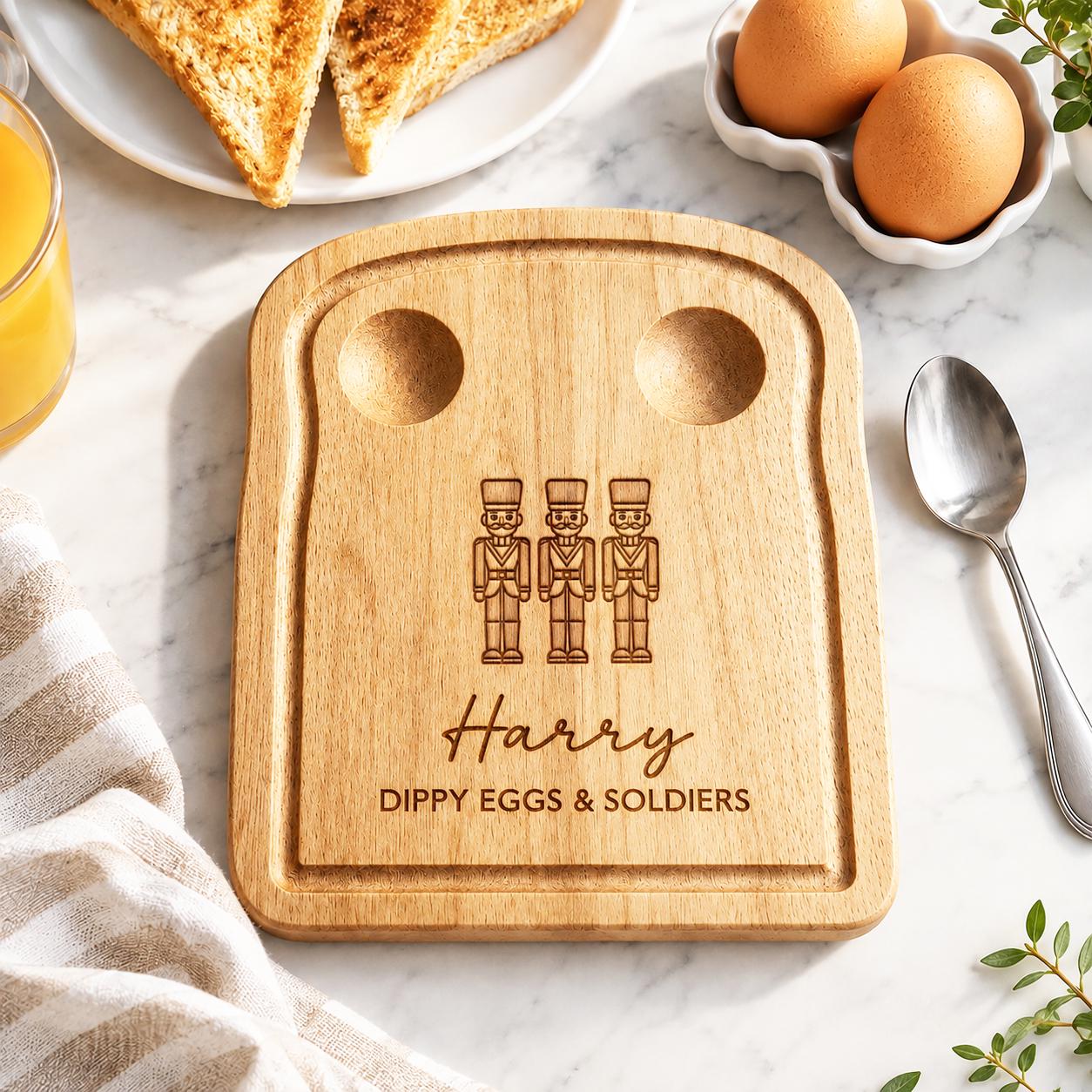 Personalised Wooden Dippy Egg Board for Kids - Egg and Soldiers Personalised Wooden Dippy Egg Board for Kids - Egg and Soldiers
