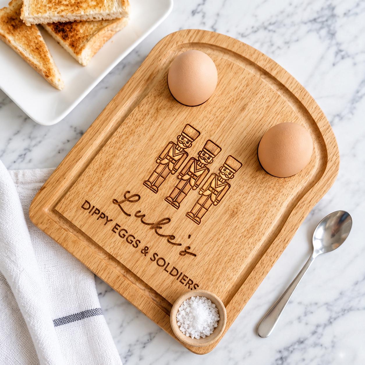 Personalised Wooden Dippy Egg Board for Kids - Egg and Soldiers Personalised Wooden Dippy Egg Board for Kids - Egg and Soldiers