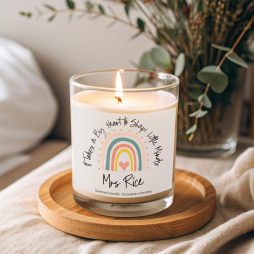 Personalised Teacher Candle with Name and Rainbow Personalised Teacher Candle with Name and Rainbow