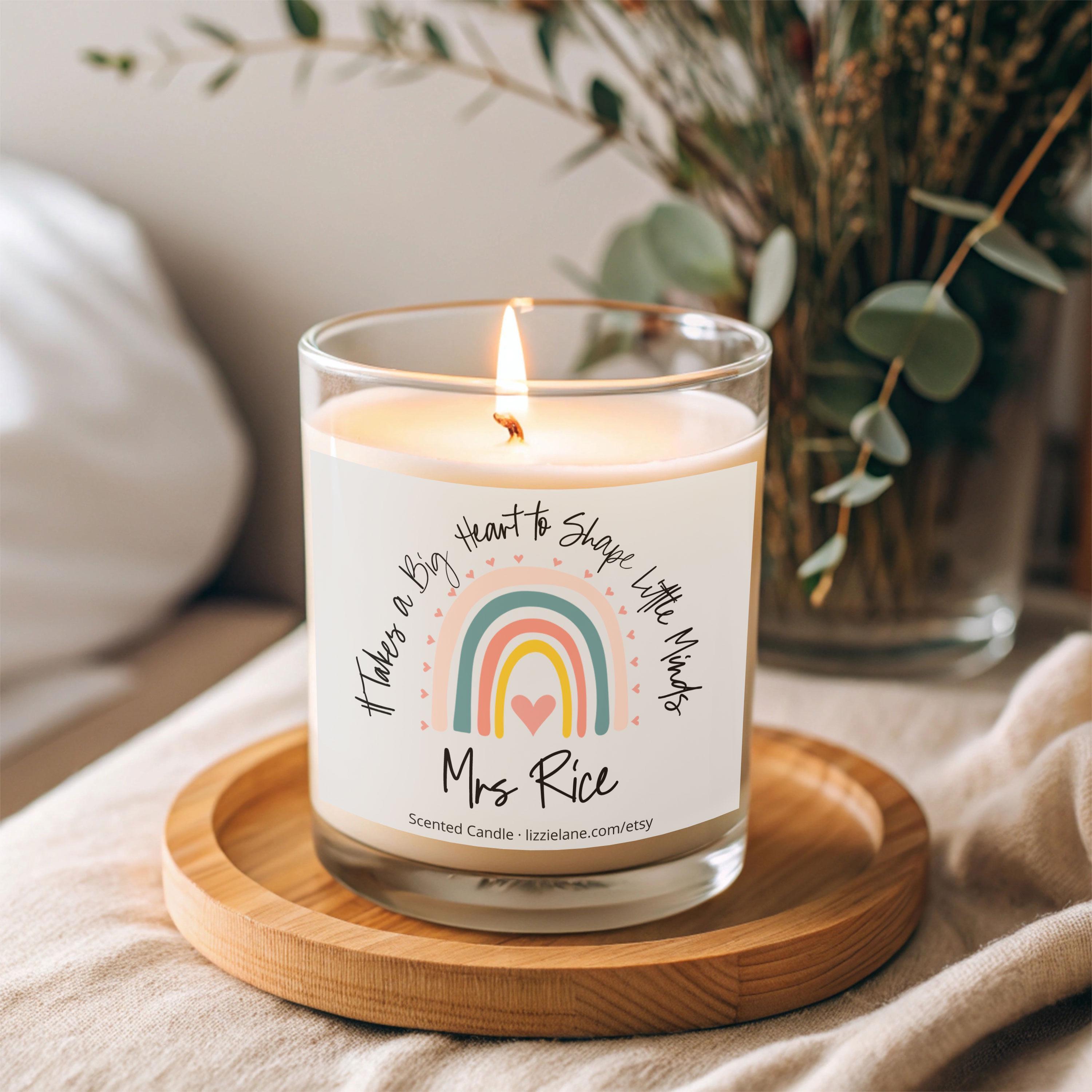 Personalised Teacher Candle with Name and Rainbow Personalised Teacher Candle with Name and Rainbow