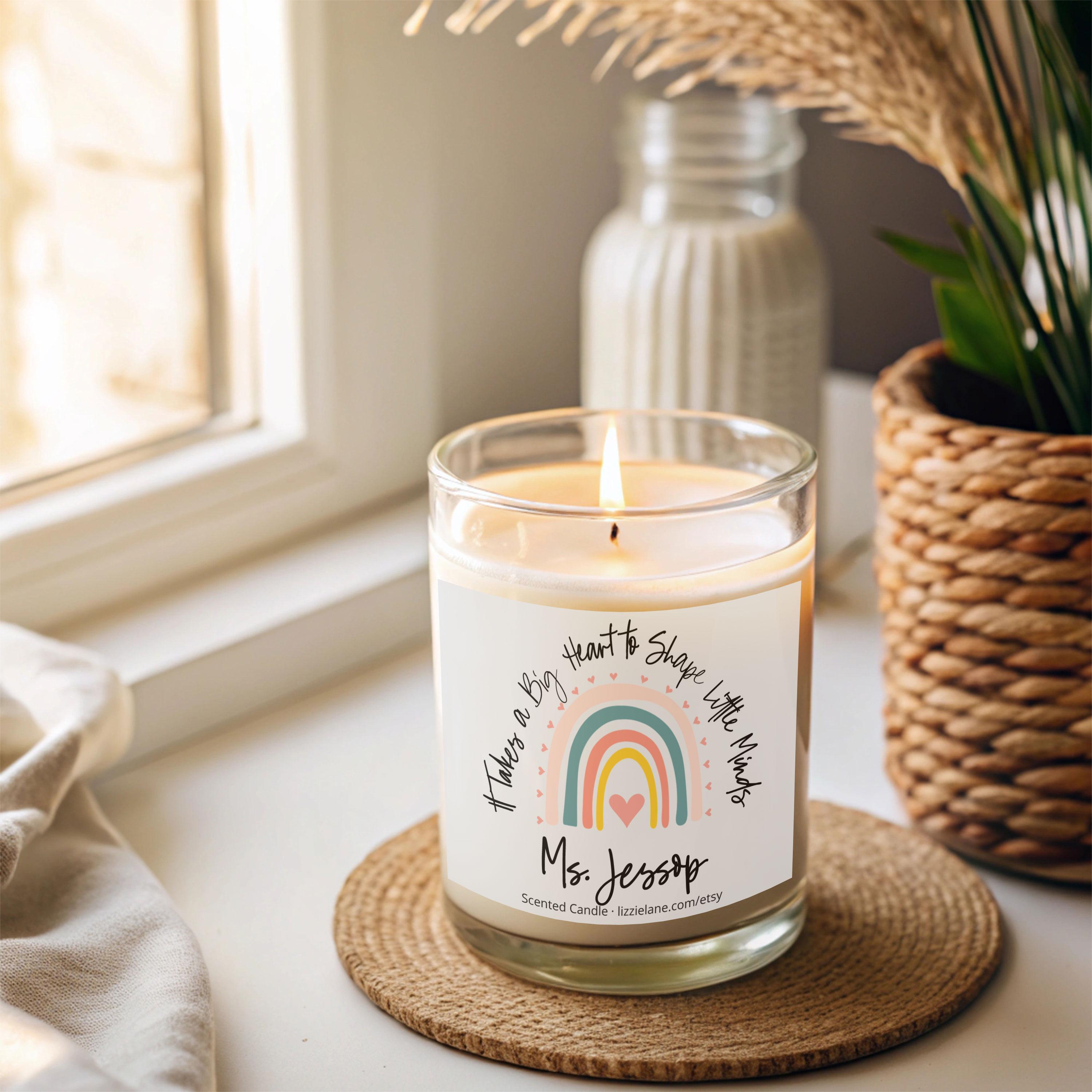 Personalised Teacher Candle with Name and Rainbow Personalised Teacher Candle with Name and Rainbow