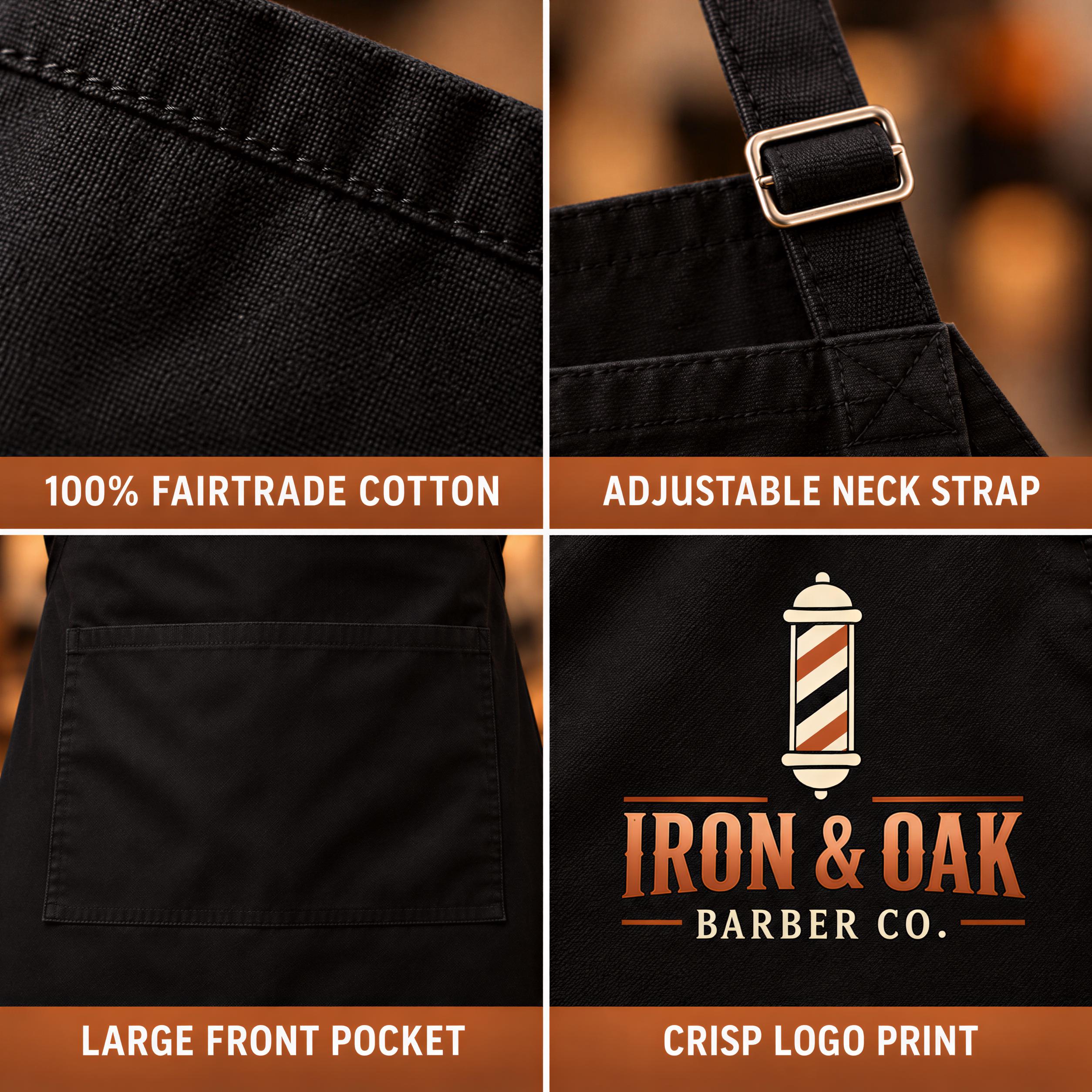 Personalised Barber Apron with Business Logo Personalised Barber Apron with Business Logo