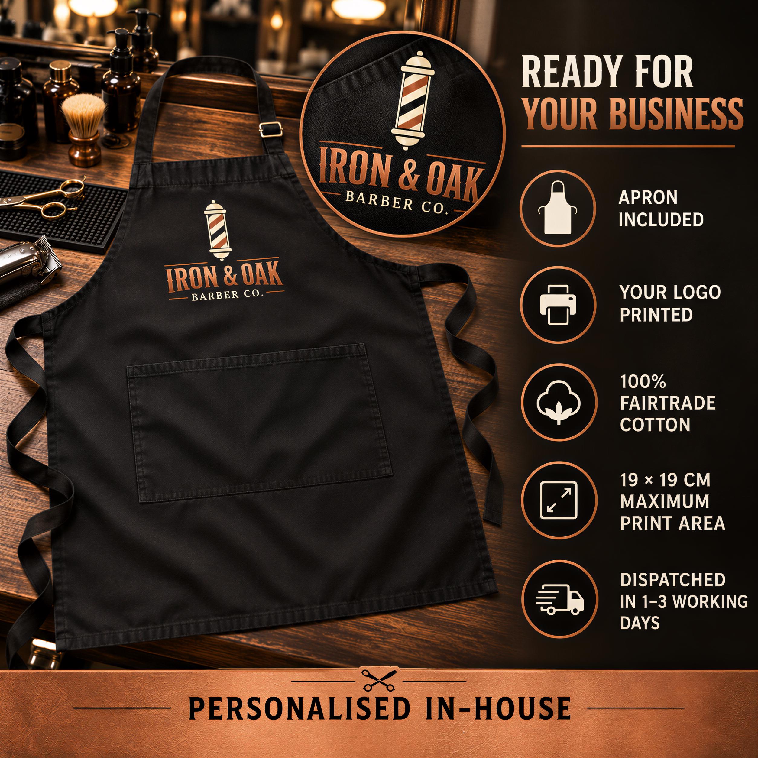 Personalised Barber Apron with Business Logo Personalised Barber Apron with Business Logo