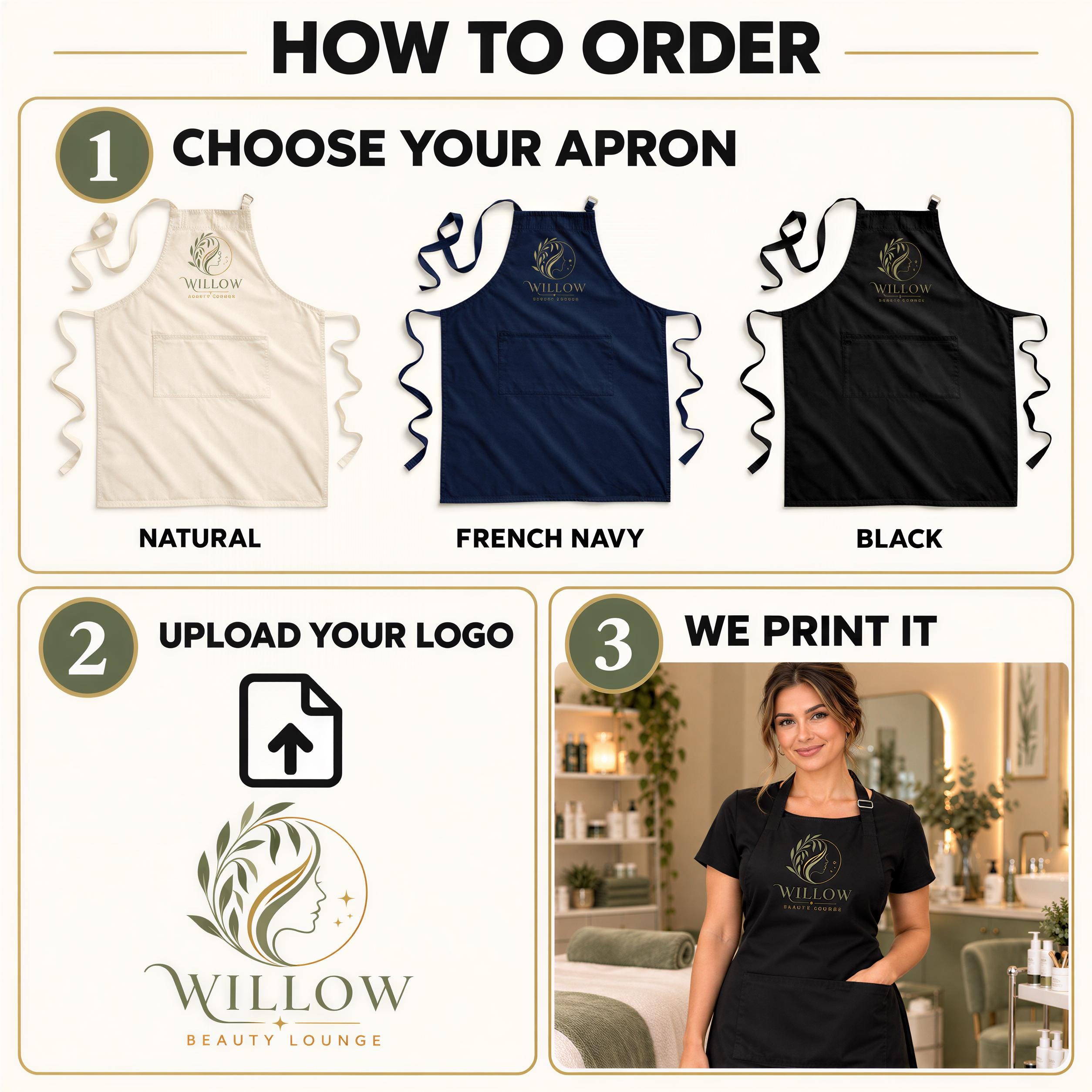 Personalised Beautician Apron with Business Logo Personalised Beautician Apron with Business Logo
