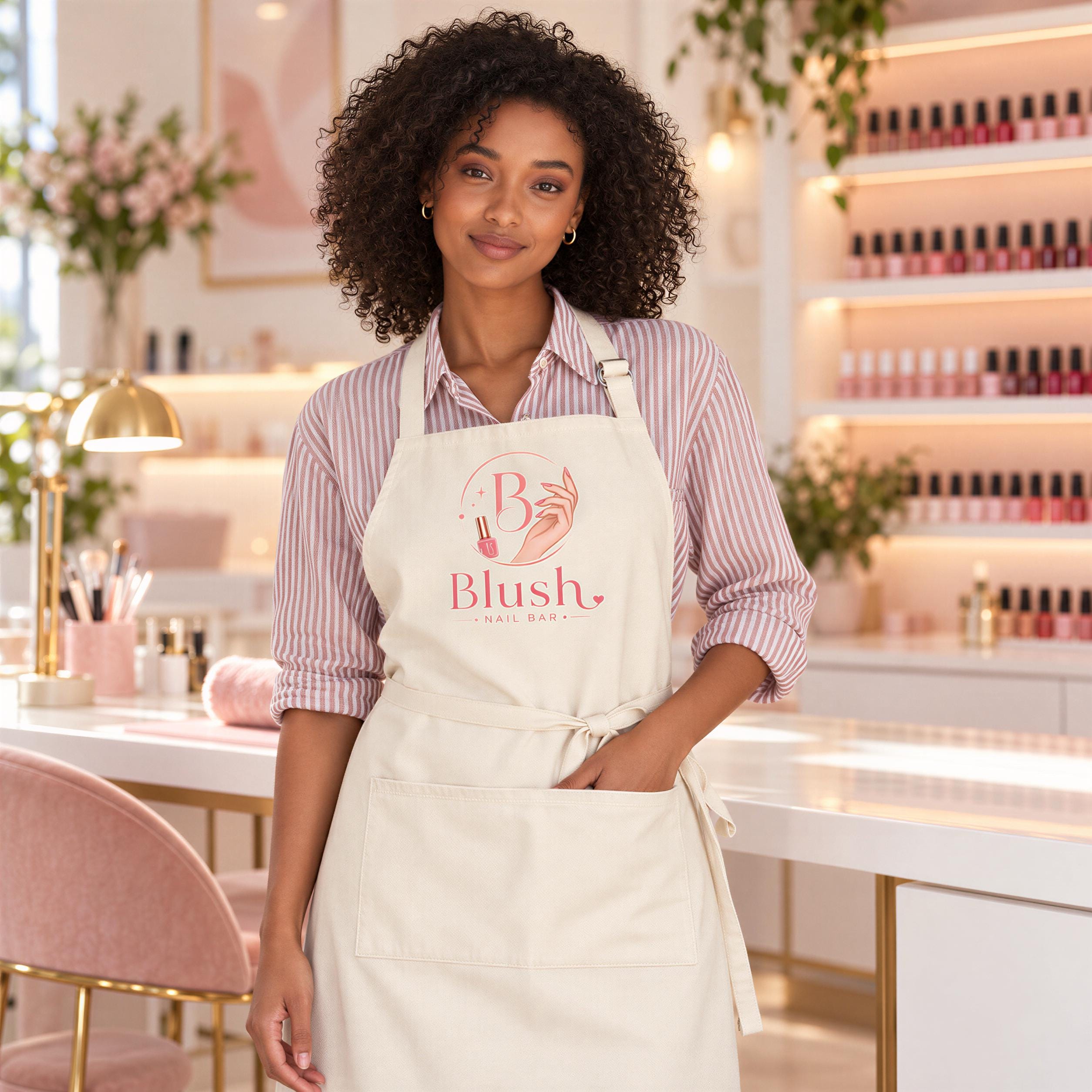 Personalised Nail Tech Apron with Business Logo Personalised Nail Tech Apron with Business Logo