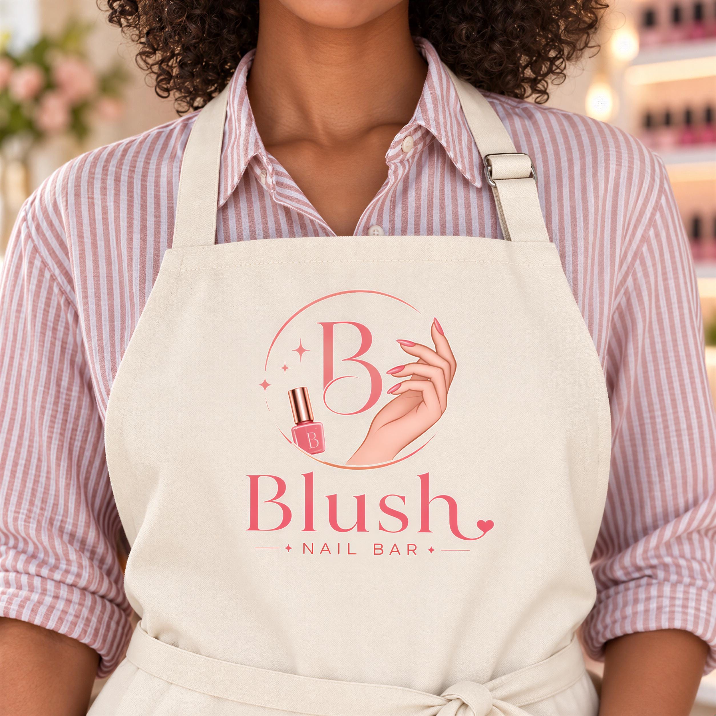 Personalised Nail Tech Apron with Business Logo Personalised Nail Tech Apron with Business Logo