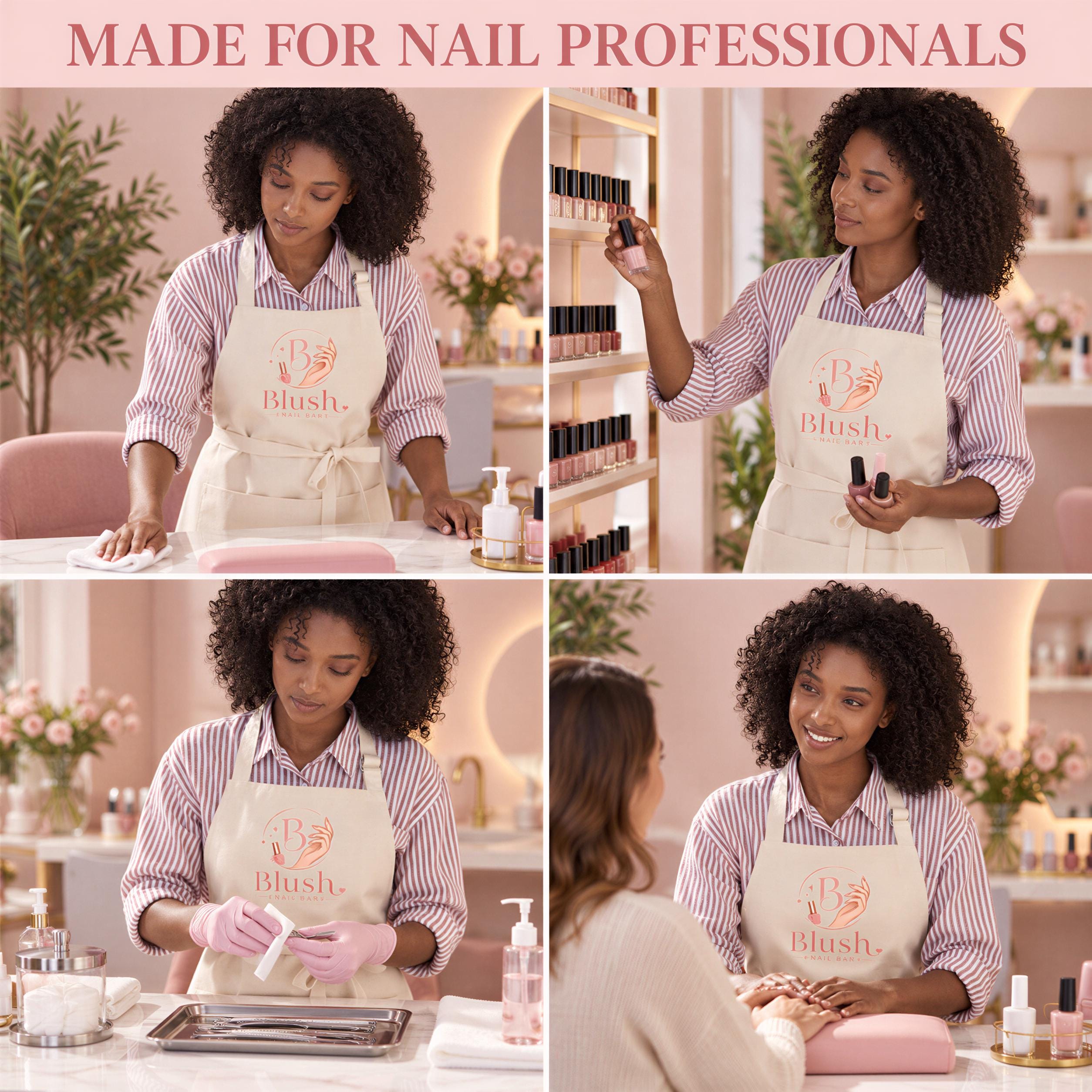 Personalised Nail Tech Apron with Business Logo Personalised Nail Tech Apron with Business Logo