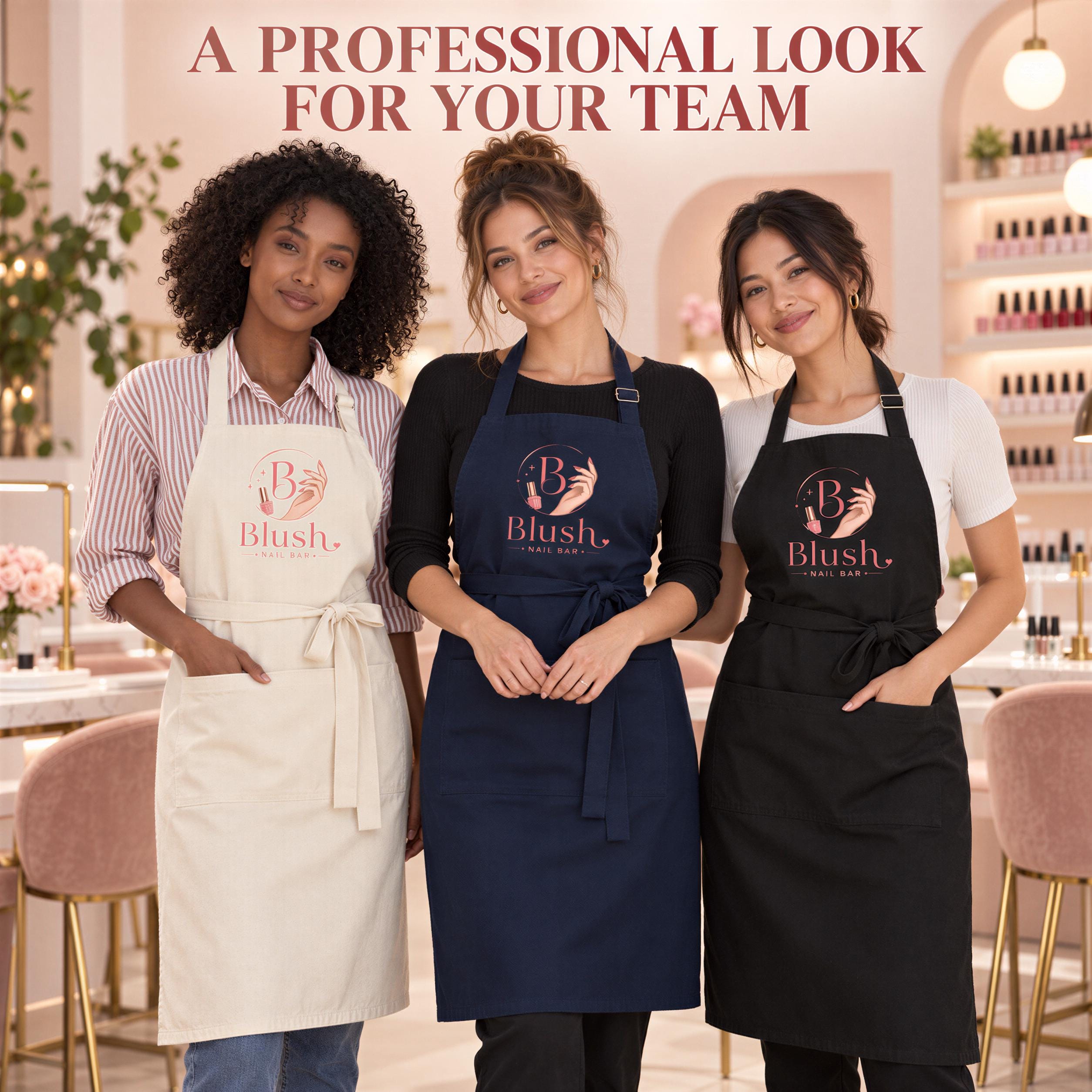 Personalised Nail Tech Apron with Business Logo Personalised Nail Tech Apron with Business Logo