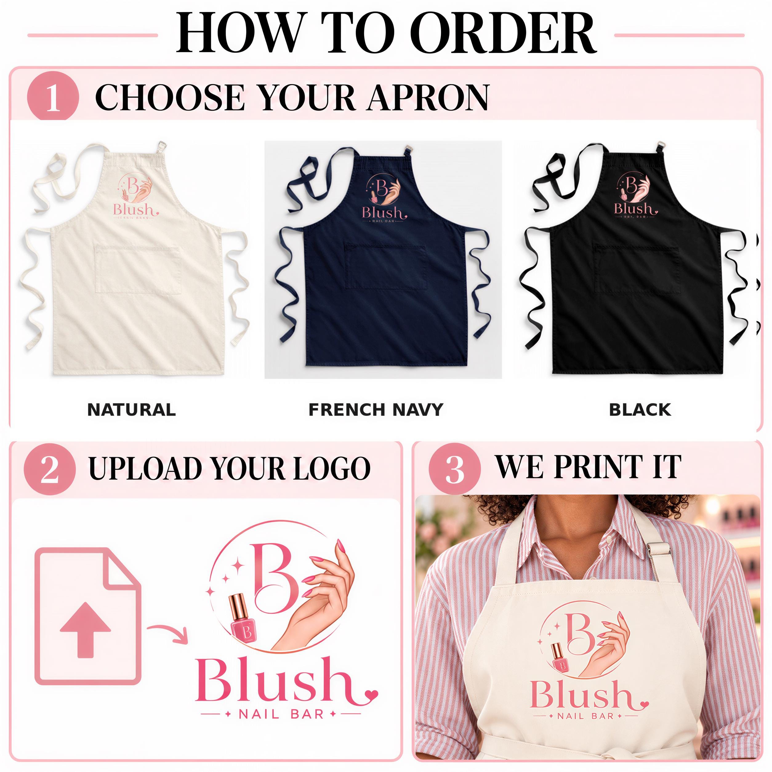 Personalised Nail Tech Apron with Business Logo Personalised Nail Tech Apron with Business Logo