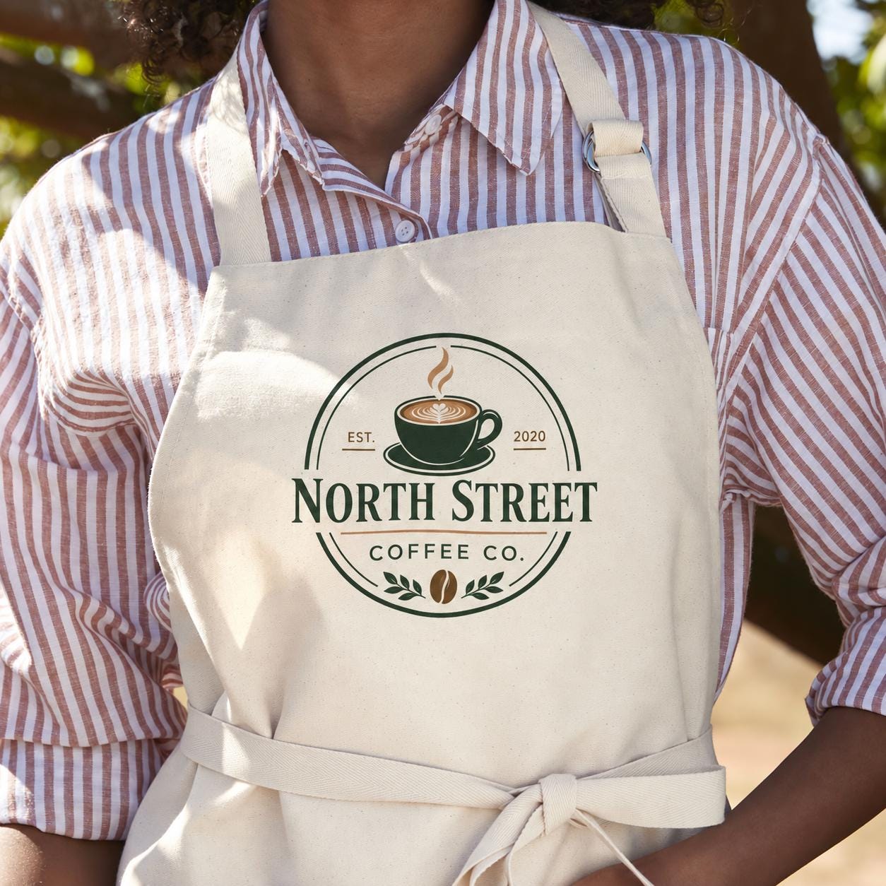 Personalised Barista Apron with Business Logo Personalised Barista Apron with Business Logo