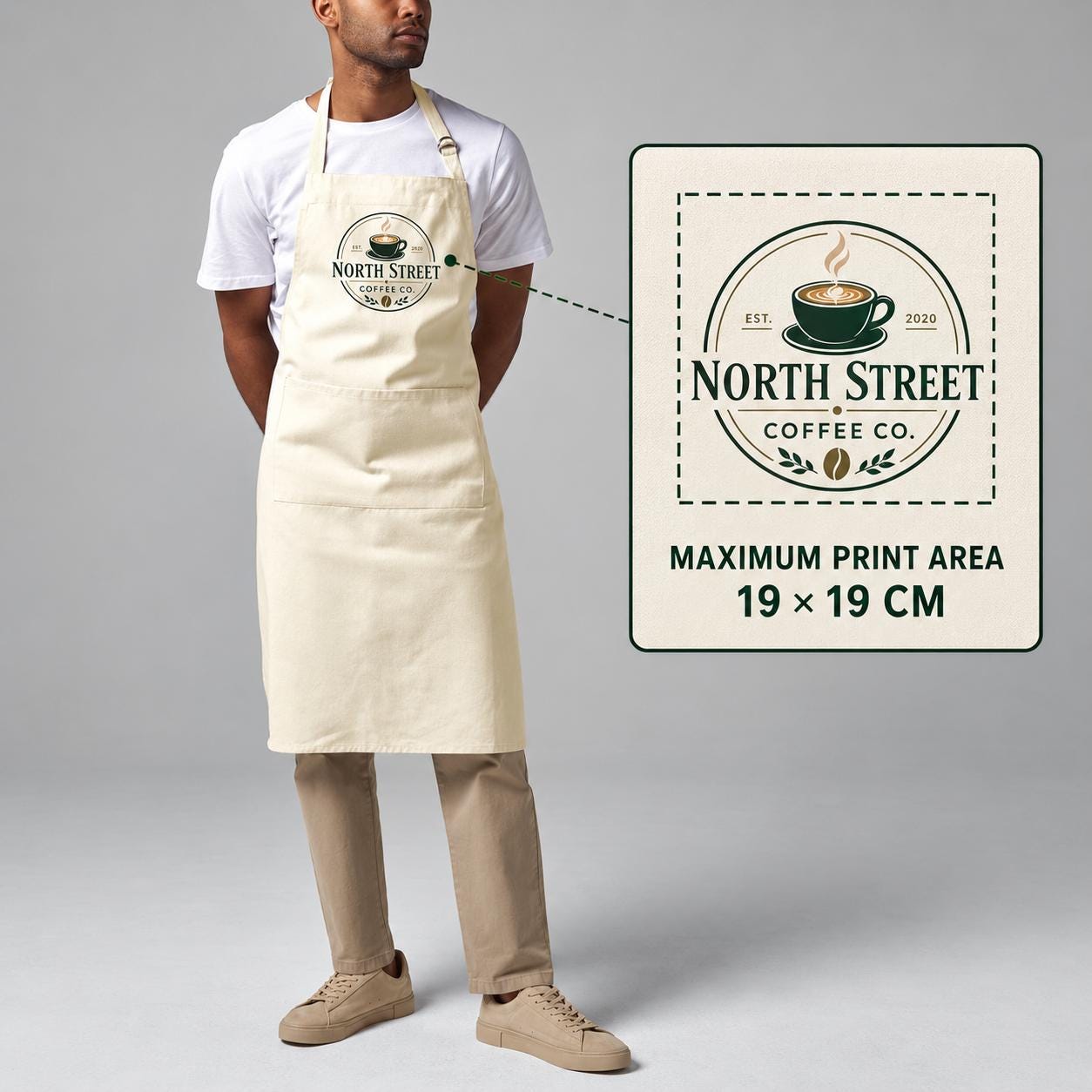 Personalised Barista Apron with Business Logo Personalised Barista Apron with Business Logo