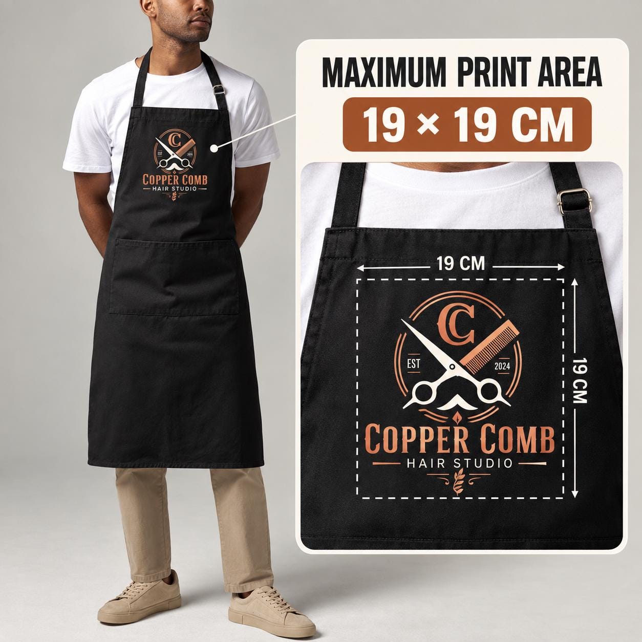 Personalised Hairdresser Apron with Business Logo Personalised Hairdresser Apron with Business Logo