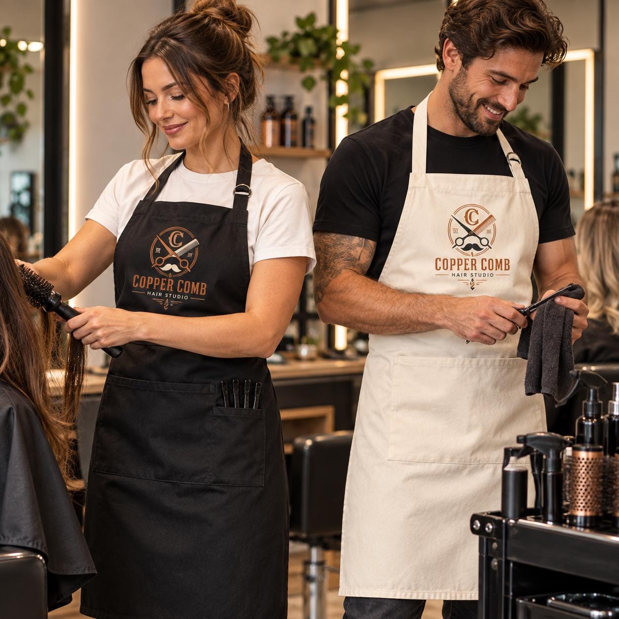 Personalised Hairdresser Apron with Business Logo Personalised Hairdresser Apron with Business Logo