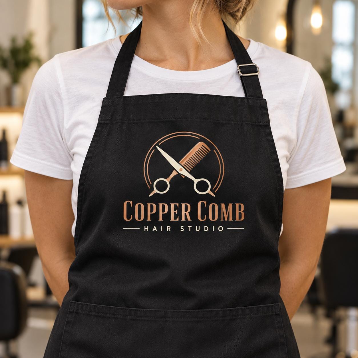 Personalised Hairdresser Apron with Business Logo Personalised Hairdresser Apron with Business Logo