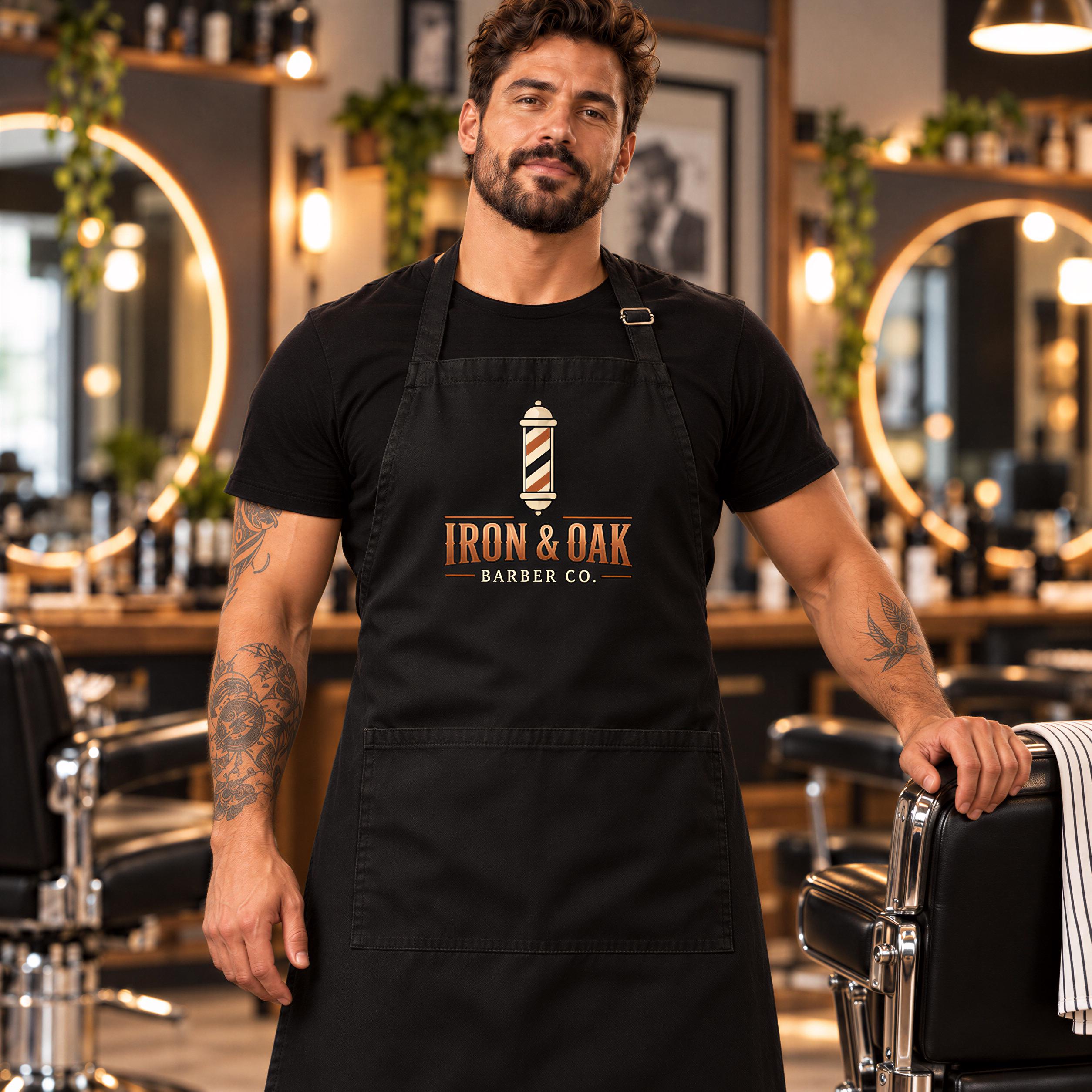 Personalised Barber Apron with Business Logo Personalised Barber Apron with Business Logo