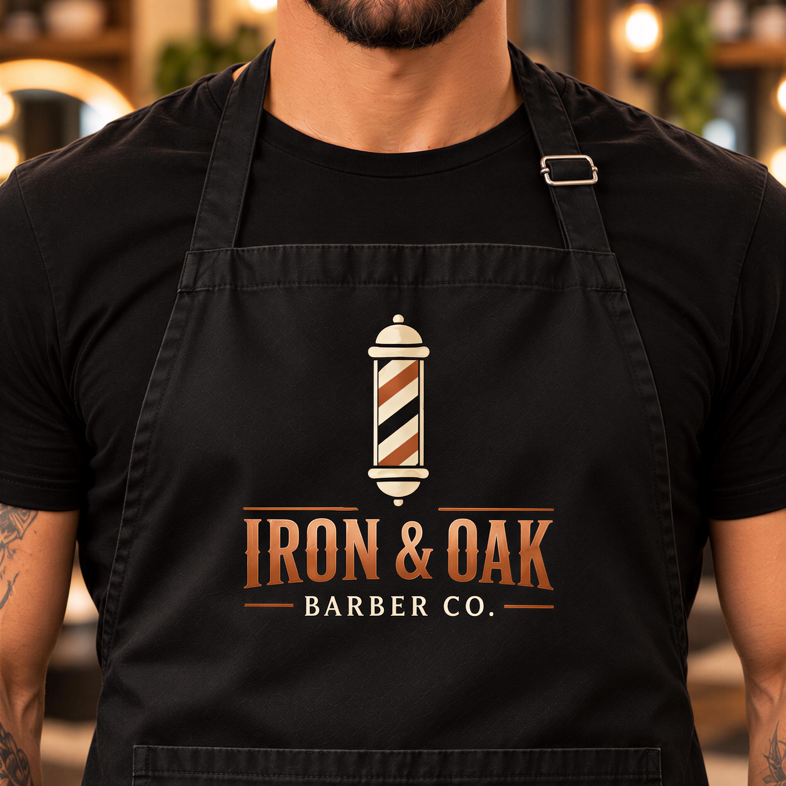 Personalised Barber Apron with Business Logo Personalised Barber Apron with Business Logo