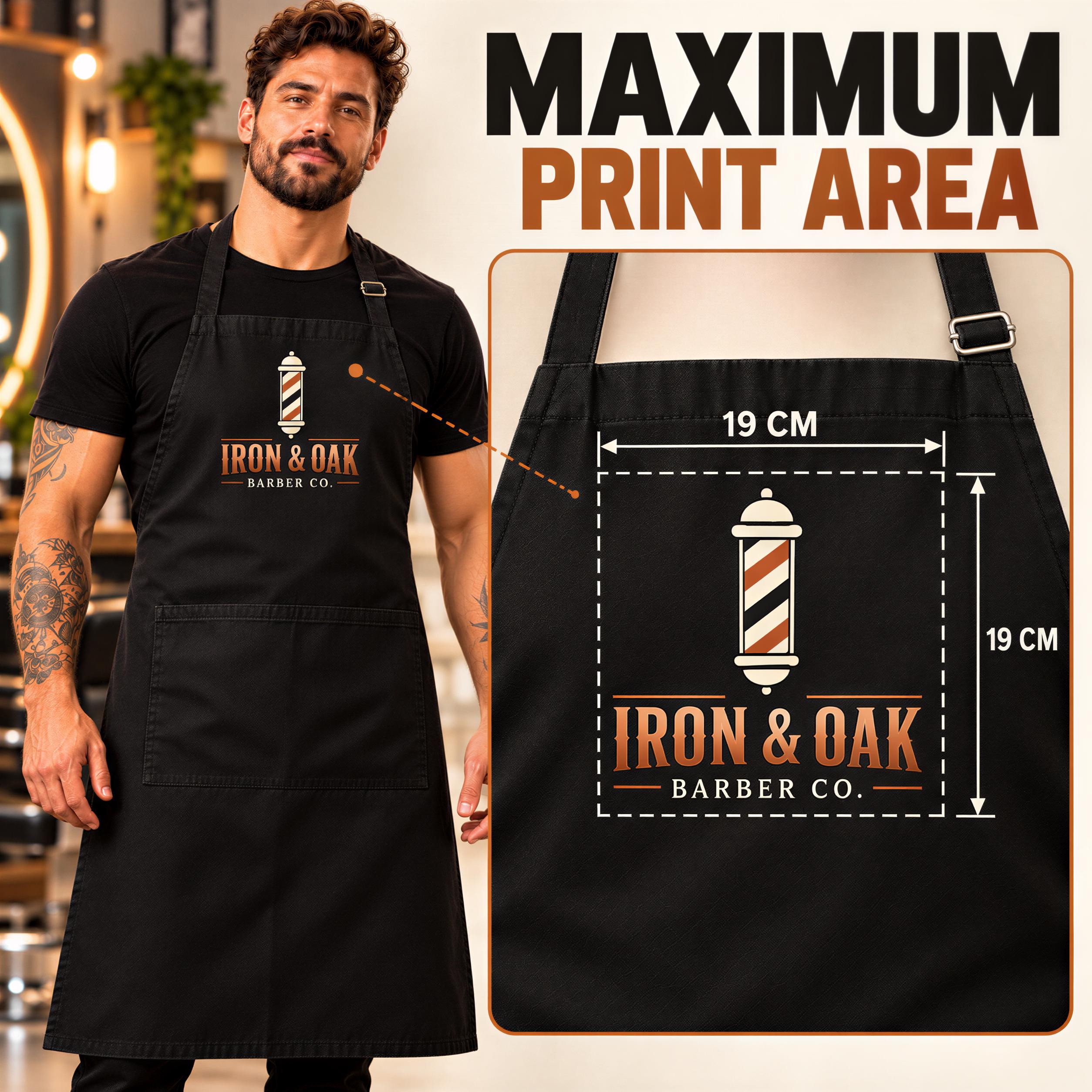 Personalised Barber Apron with Business Logo Personalised Barber Apron with Business Logo