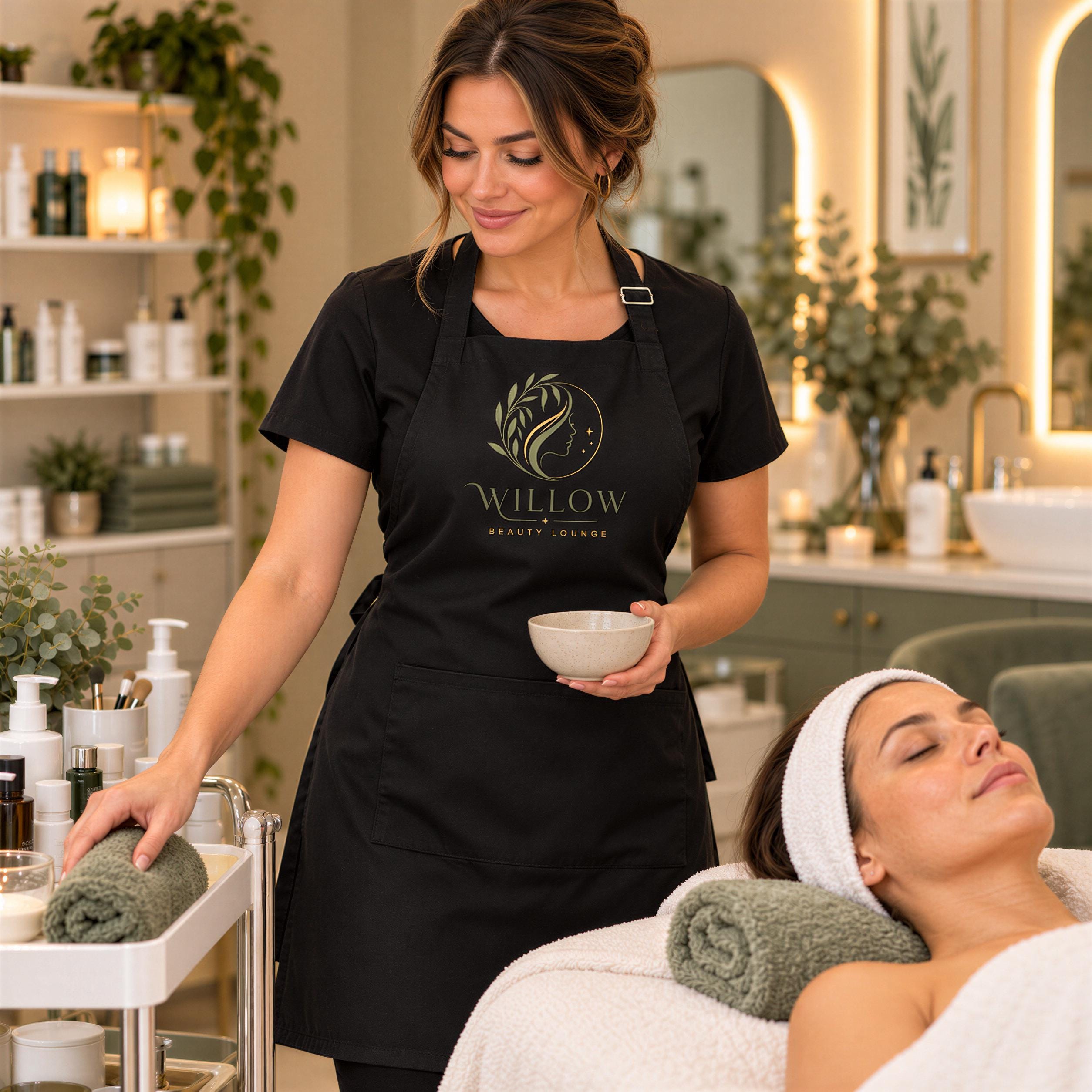 Personalised Beautician Apron with Business Logo Personalised Beautician Apron with Business Logo