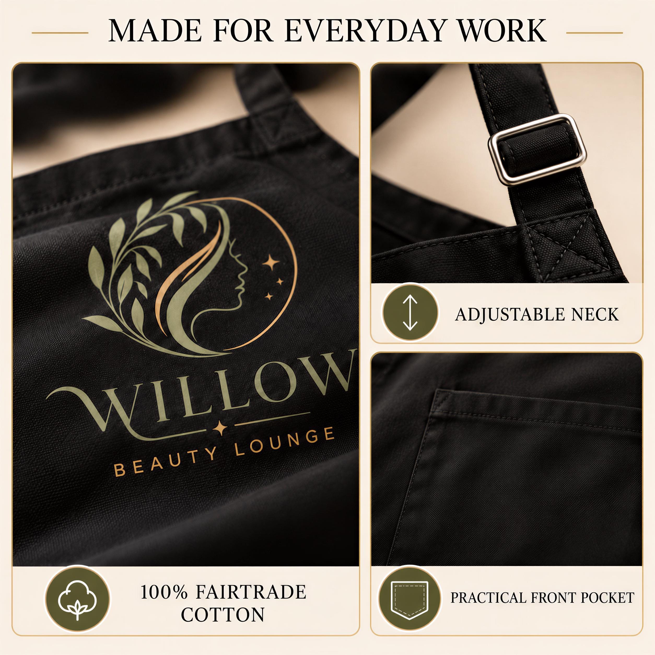 Personalised Beautician Apron with Business Logo Personalised Beautician Apron with Business Logo